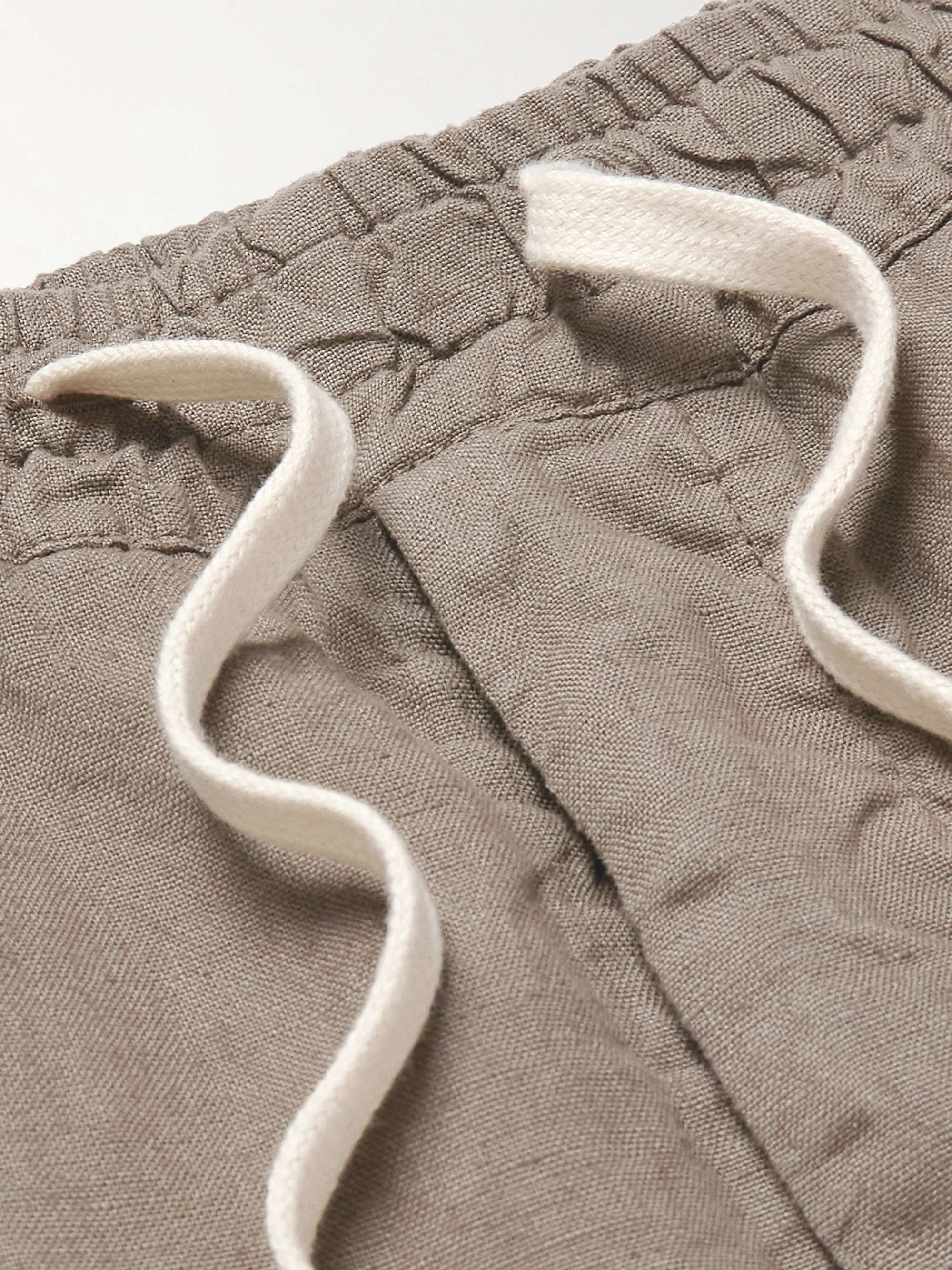 ALTEA Martin Tapered Linen Drawstring Trousers