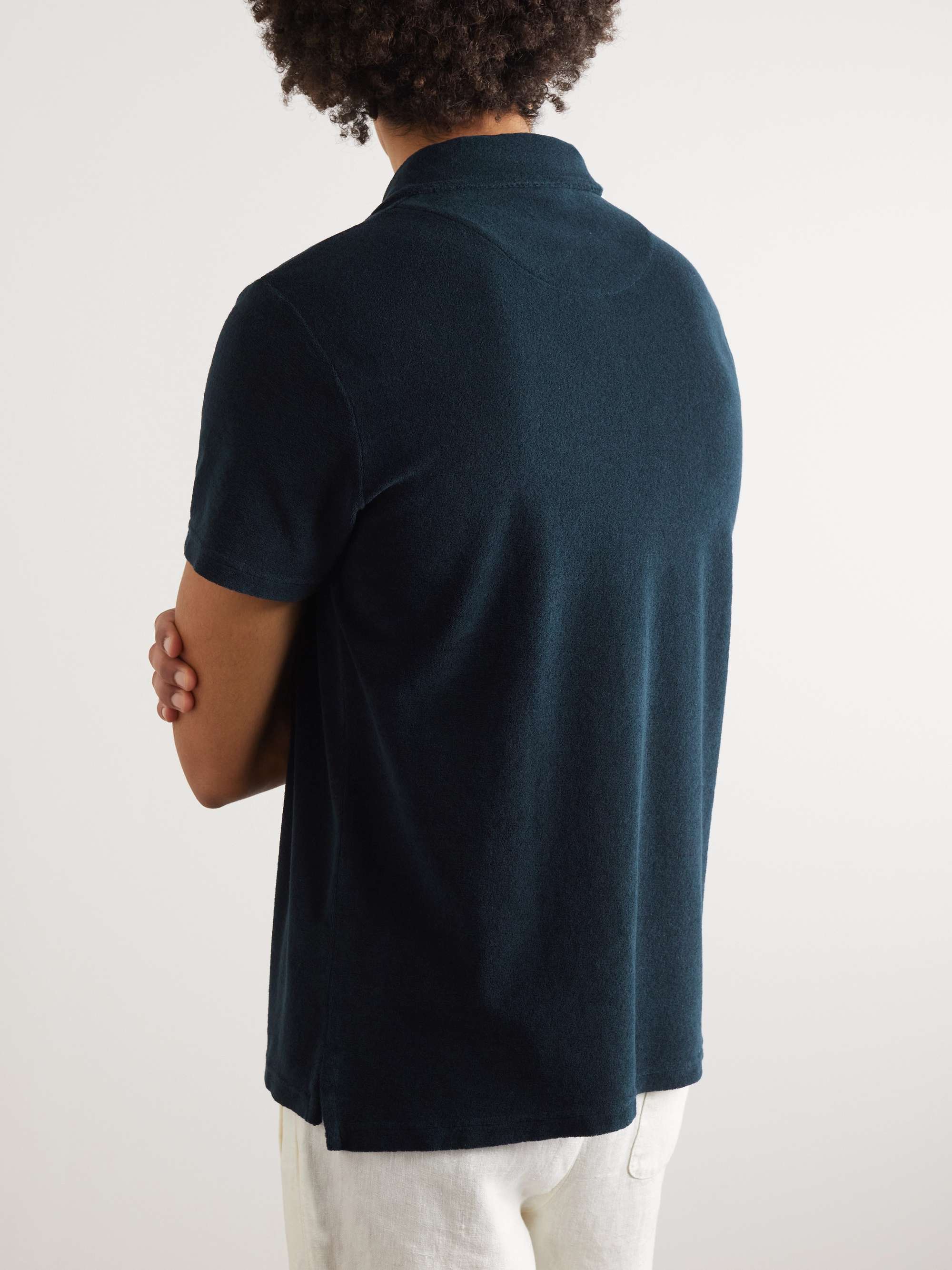 ALTEA Smith Slim-Fit Cotton-Terry Polo Shirt