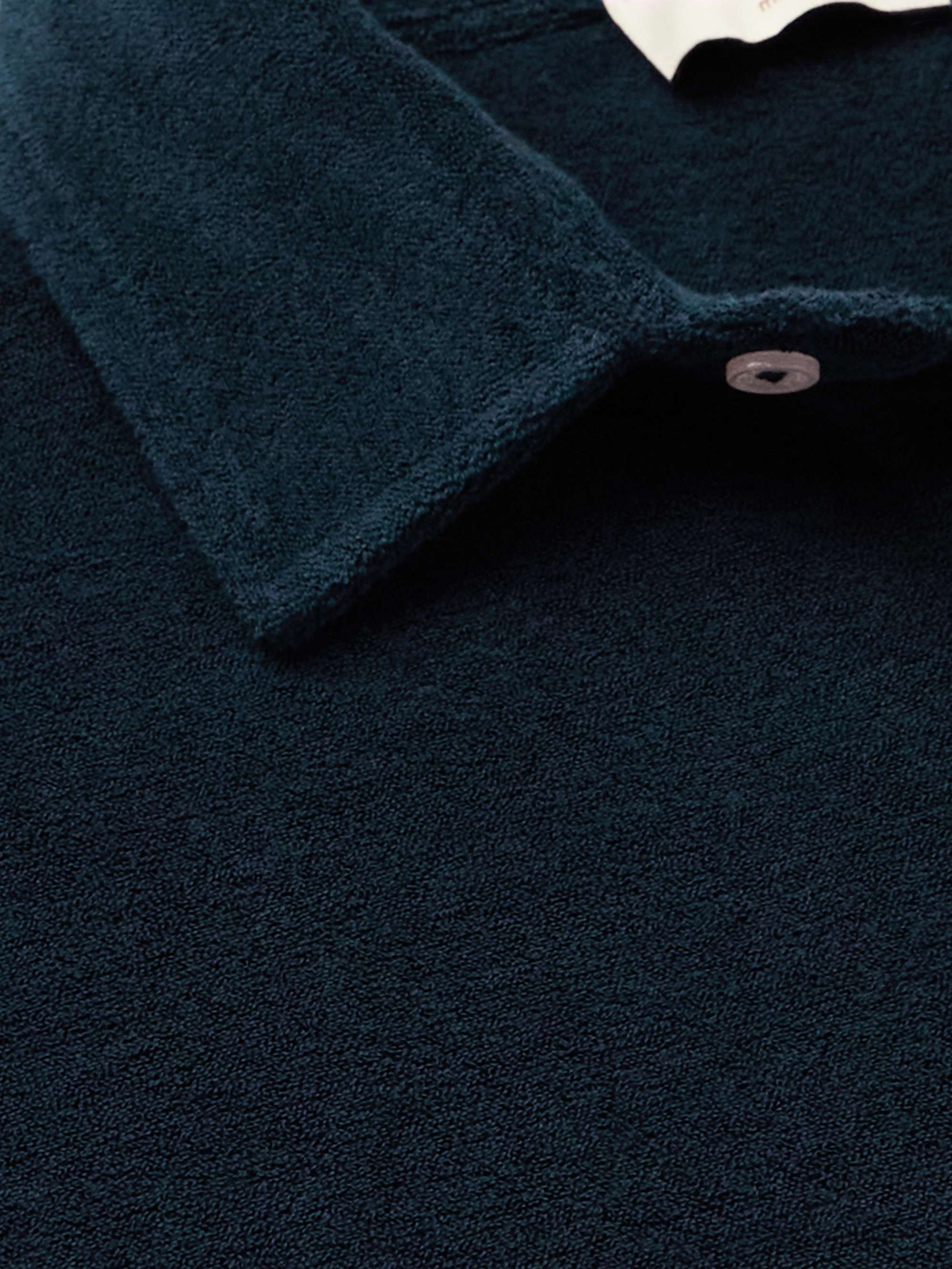 ALTEA Smith Slim-Fit Cotton-Terry Polo Shirt