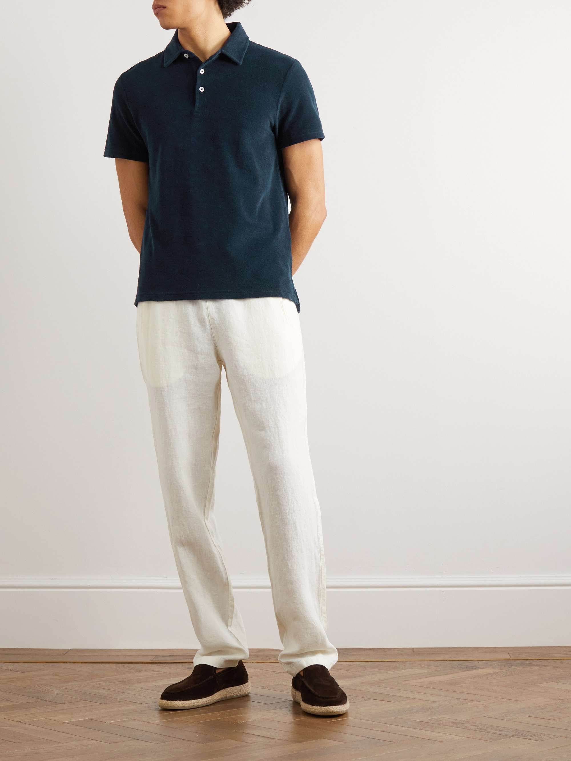 ALTEA Smith Slim-Fit Cotton-Terry Polo Shirt