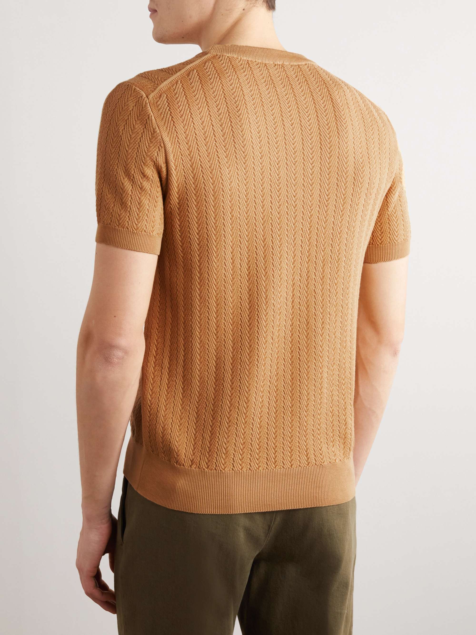 BRIONI Herringbone Cotton T-Shirt