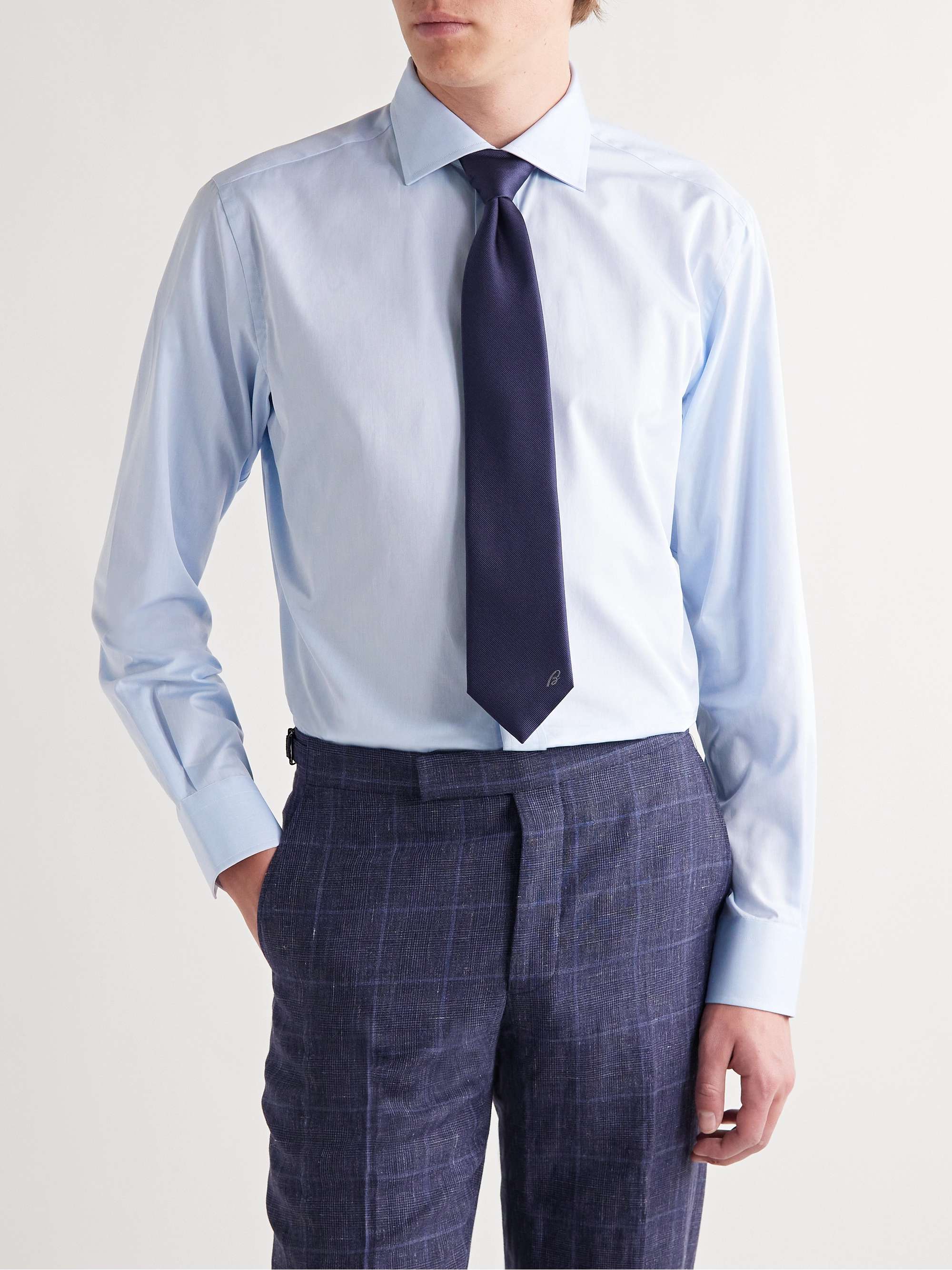 BRIONI Cutaway-Collar Cotton Oxford Shirt