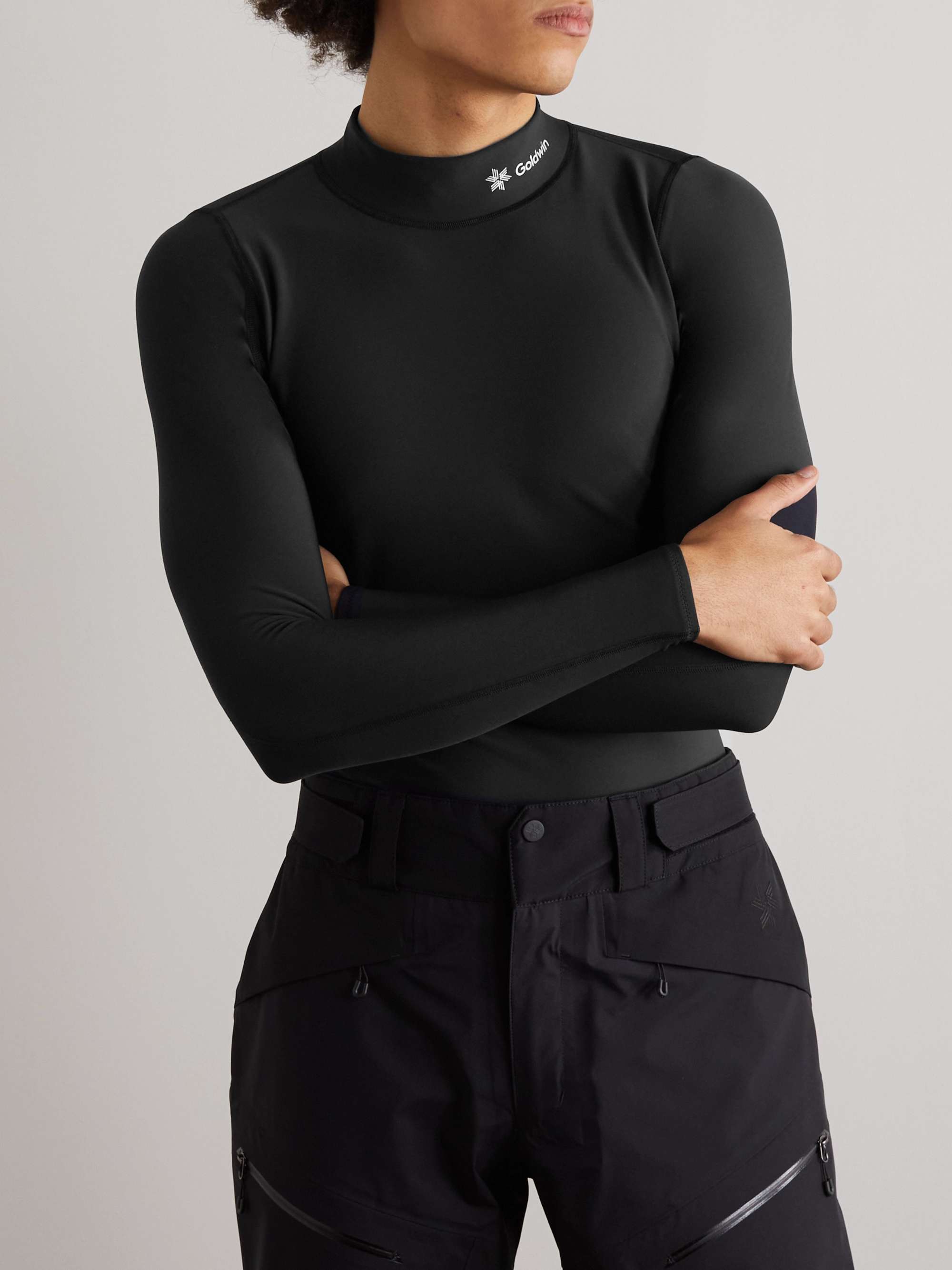GOLDWIN Kidenshi Warm Logo-Print Stretch-Jersey Turtleneck Ski Layer