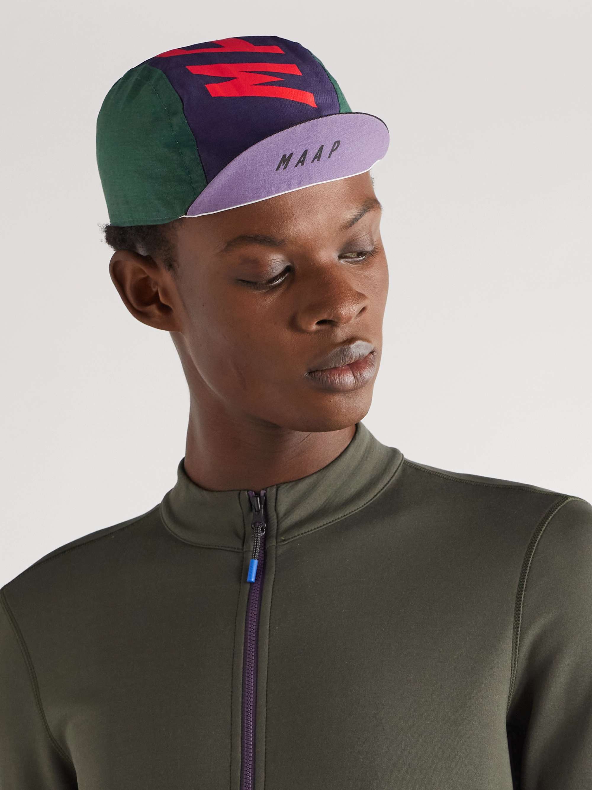 MAAP Adapt Logo-Print Colour-Block Cotton-Twill Cycling Cap