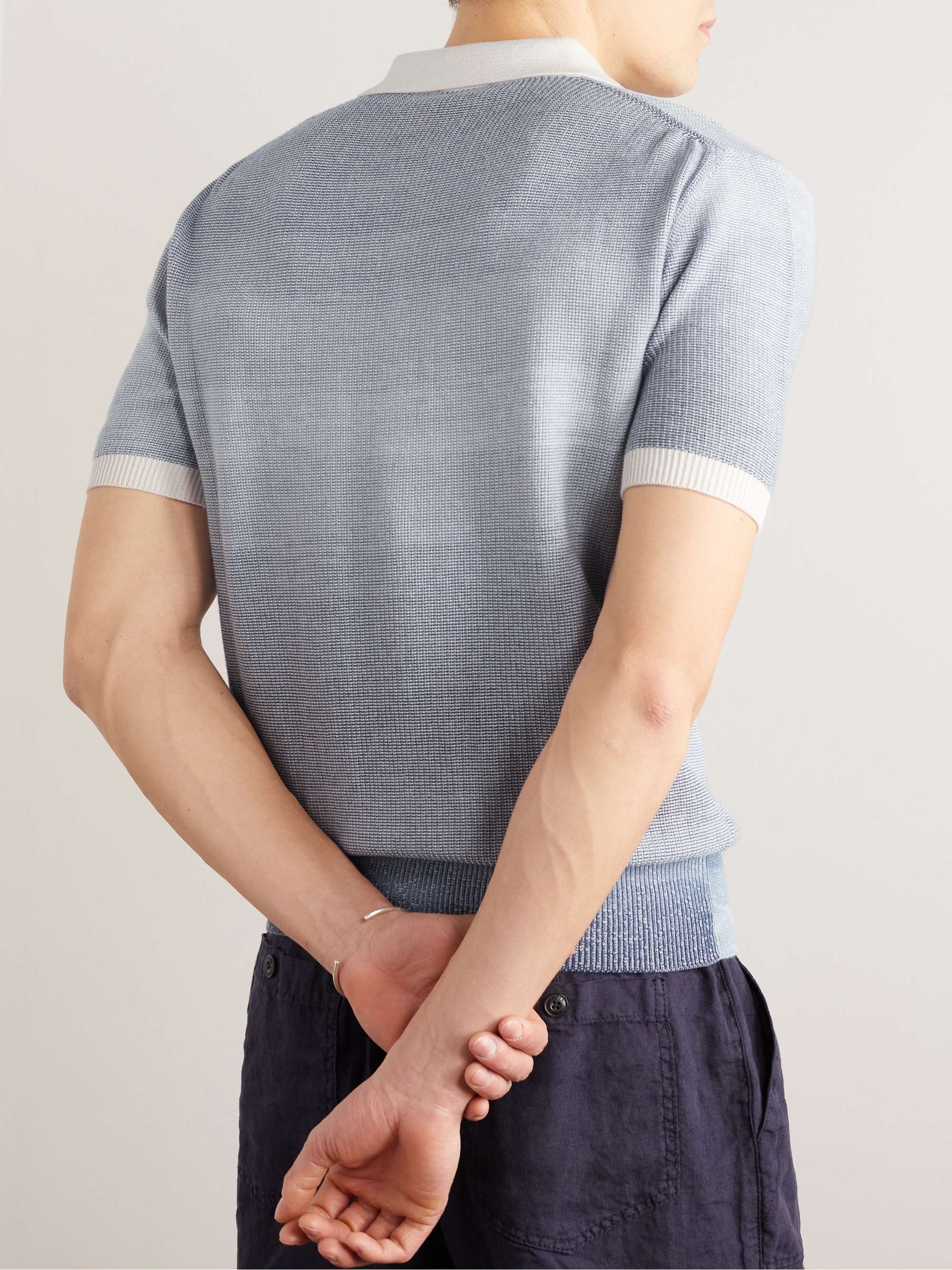 ALTEA Slim-Fit Dégradé Cotton Polo Shirt