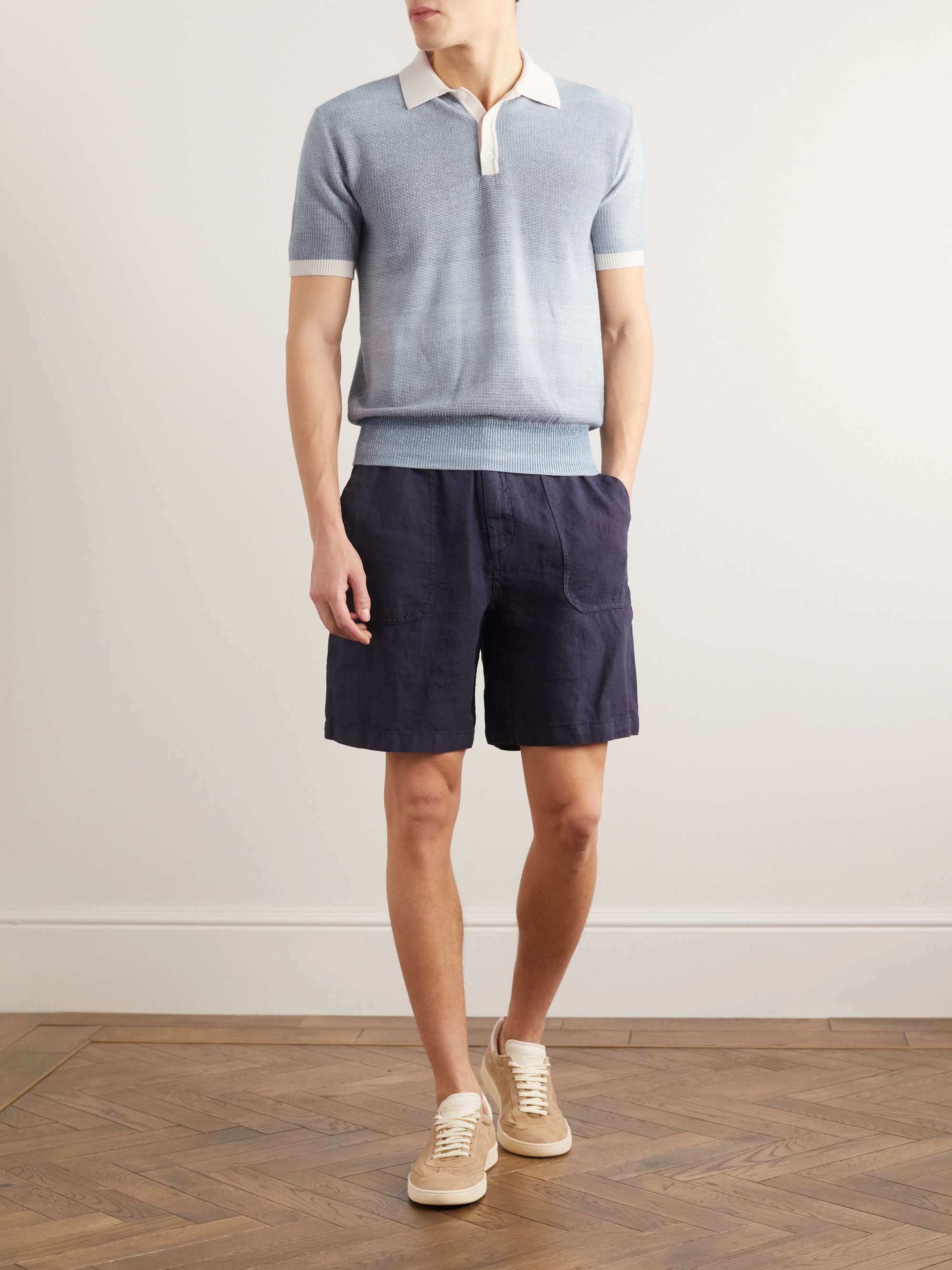 Blue Slim-Fit Dégradé Cotton Polo Shirt | ALTEA | MR PORTER