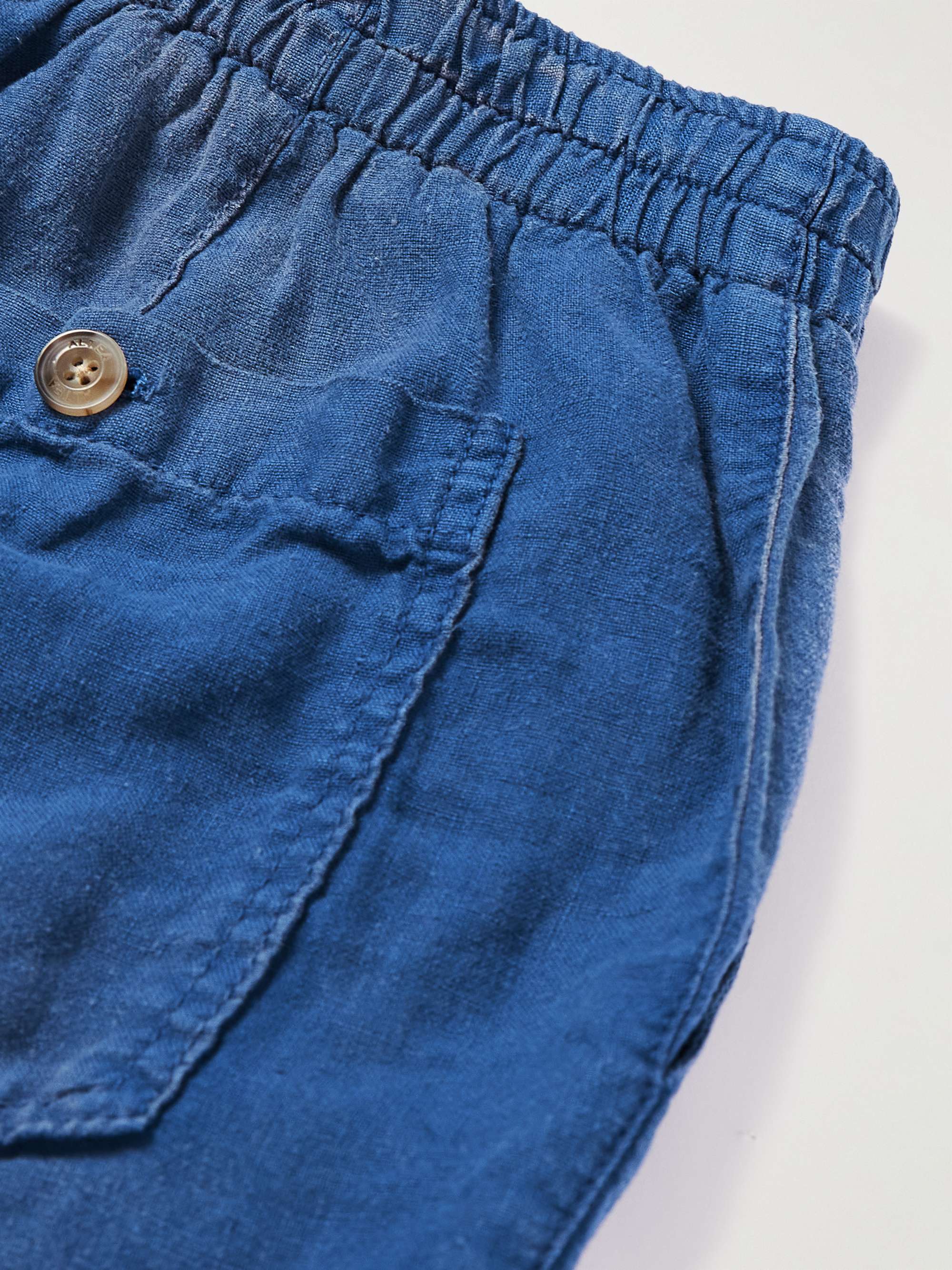 ALTEA Fatigue Straight-Leg Linen Bermuda Shorts