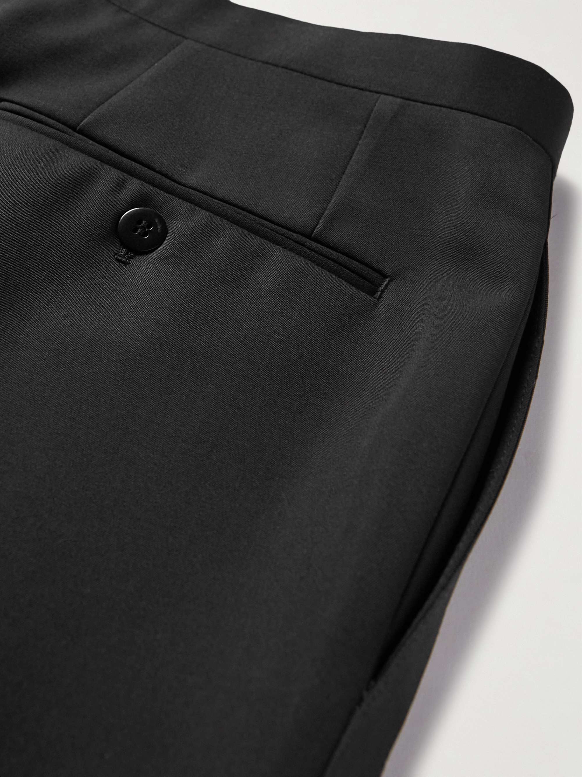 BRIONI Straight-Leg Silk-Trimmed Wool Tuxedo Trousers