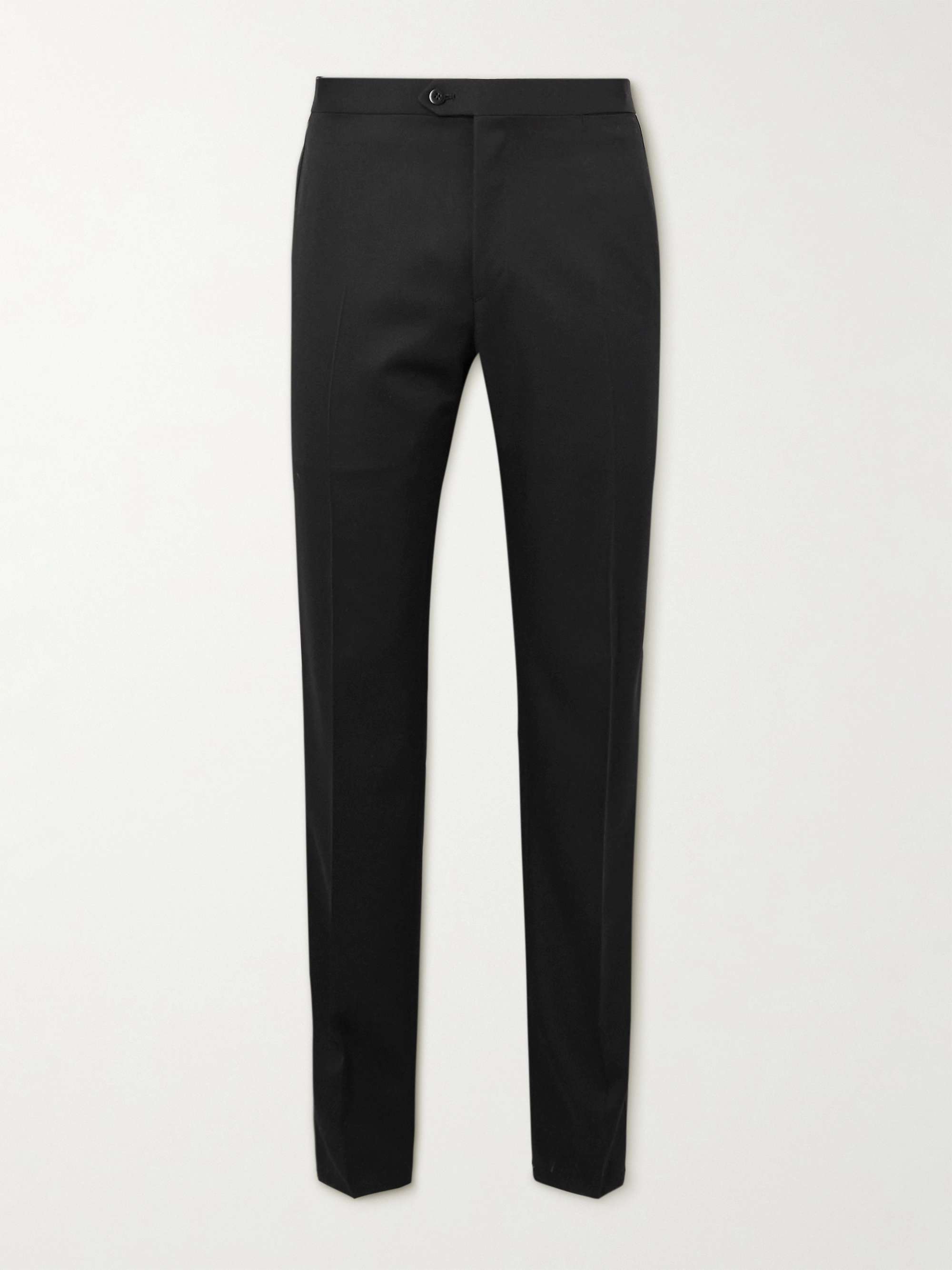 BRIONI Straight-Leg Silk-Trimmed Wool Tuxedo Trousers
