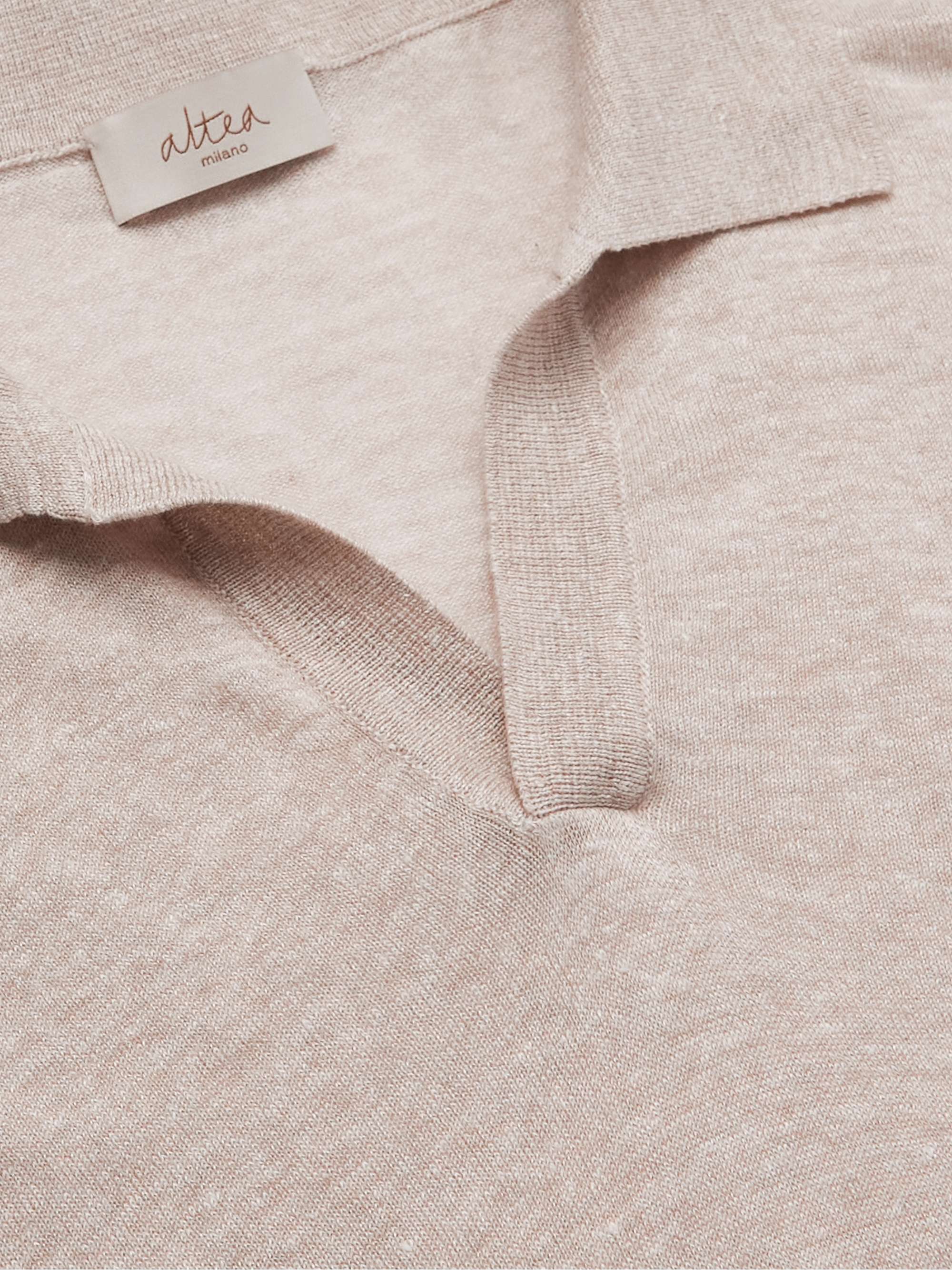 ALTEA Slim-Fit Linen and Cotton-Blend Polo Shirt