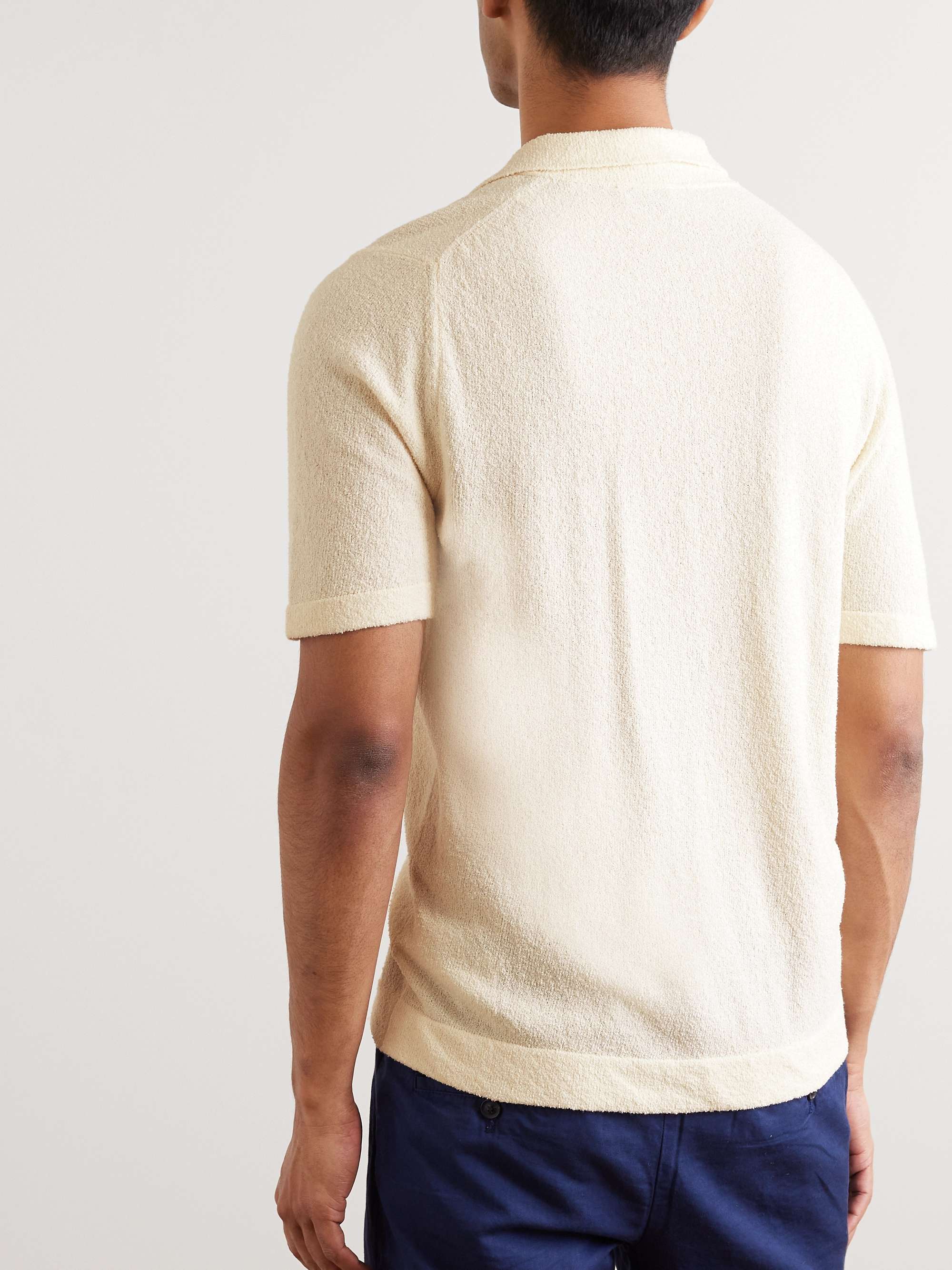 ALTEA Slim-Fit Camp-Collar Cotton-Blend Bouclé Shirt