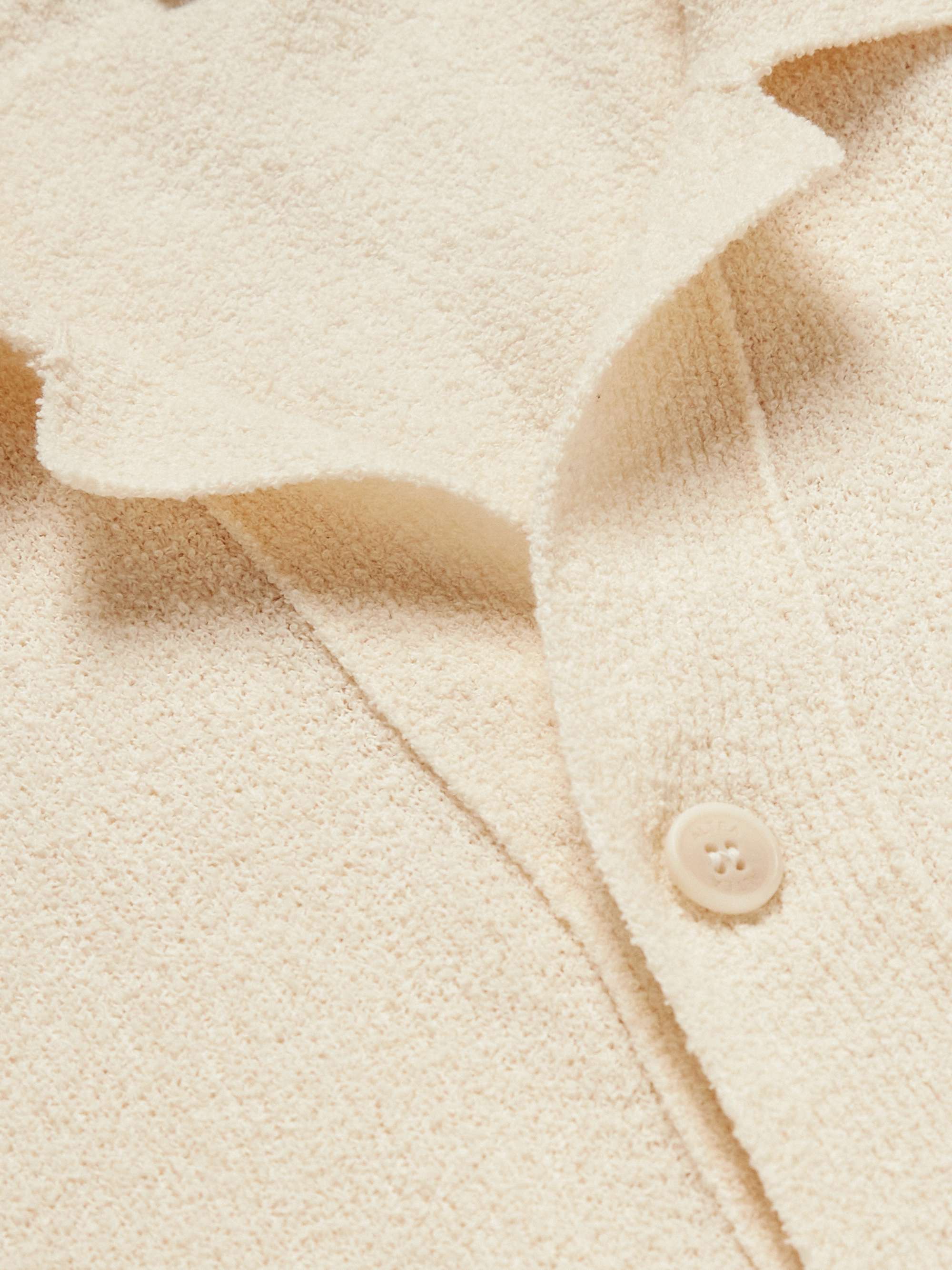 ALTEA Slim-Fit Camp-Collar Cotton-Blend Bouclé Shirt