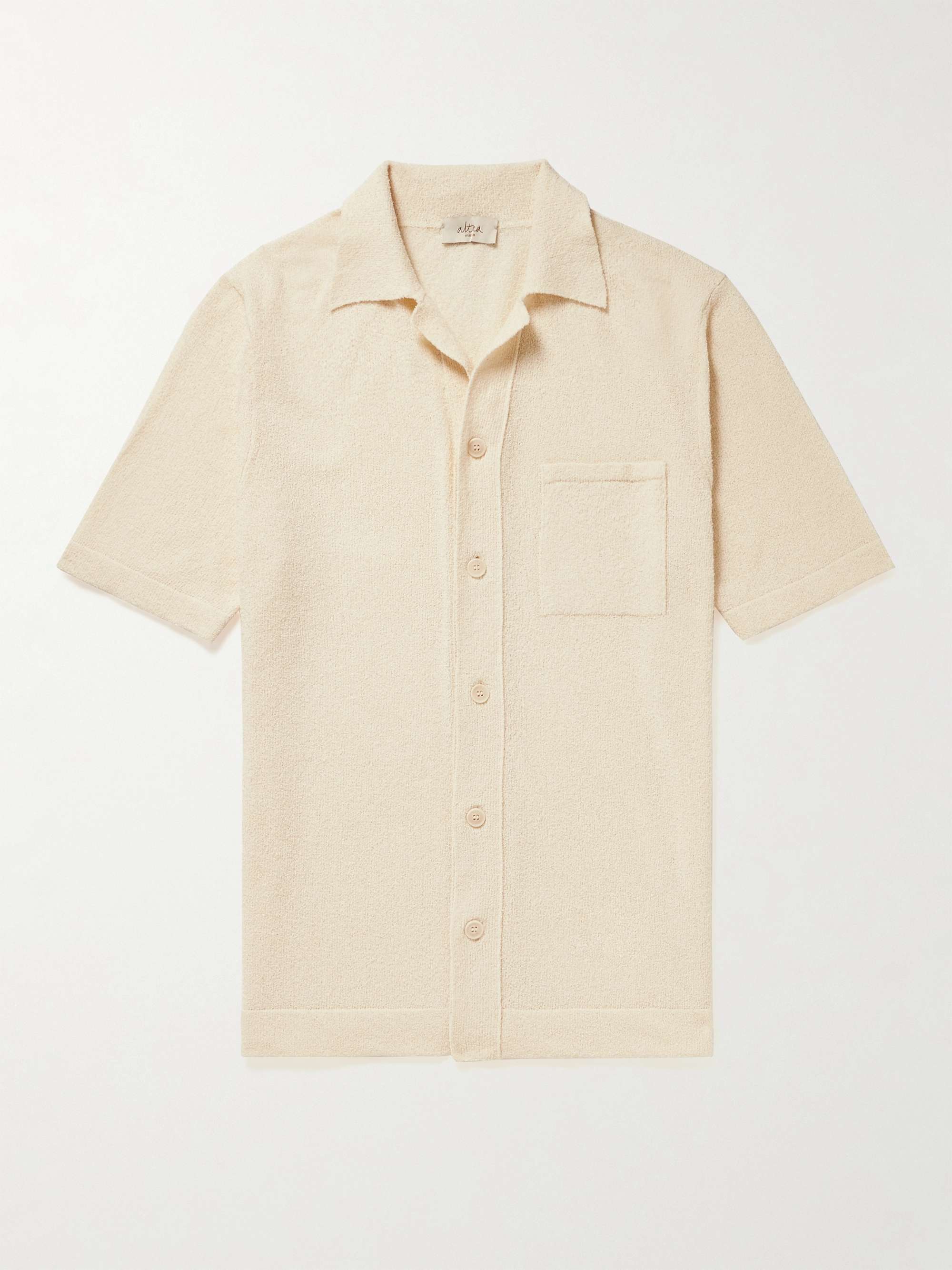 ALTEA Slim-Fit Camp-Collar Cotton-Blend Bouclé Shirt