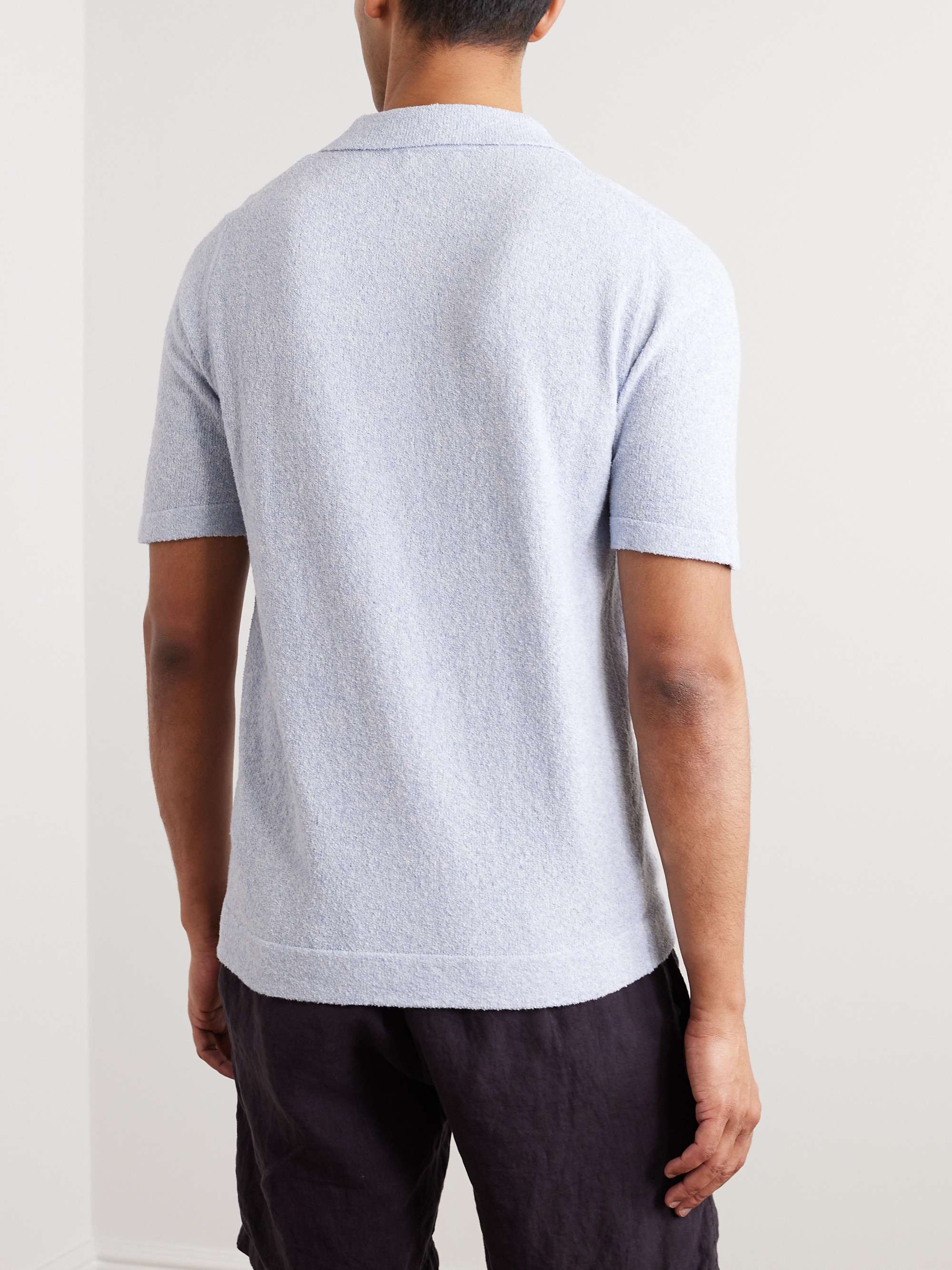 ALTEA Slim-Fit Camp-Collar Cotton-Blend Bouclé Shirt