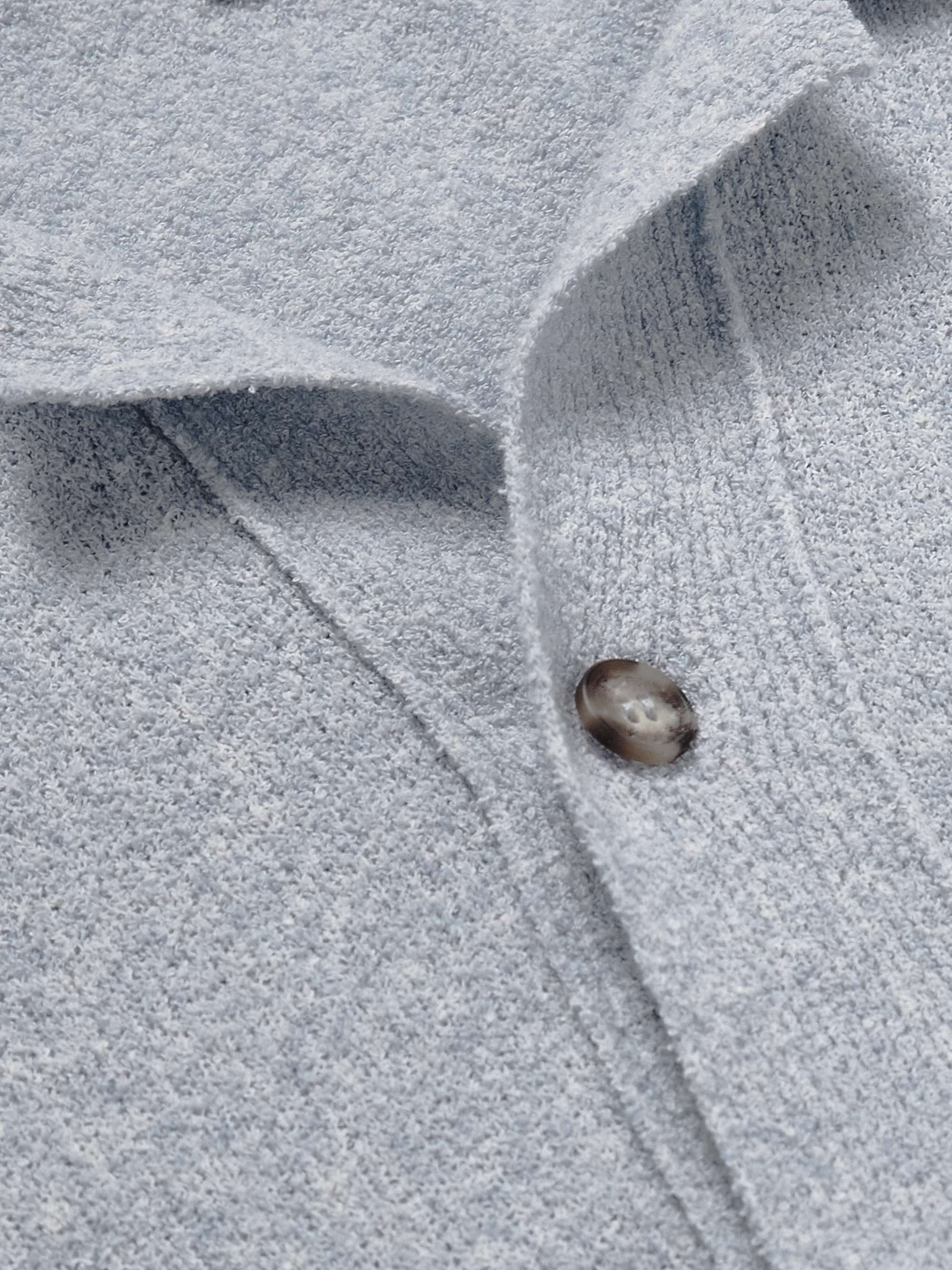 ALTEA Slim-Fit Camp-Collar Cotton-Blend Bouclé Shirt