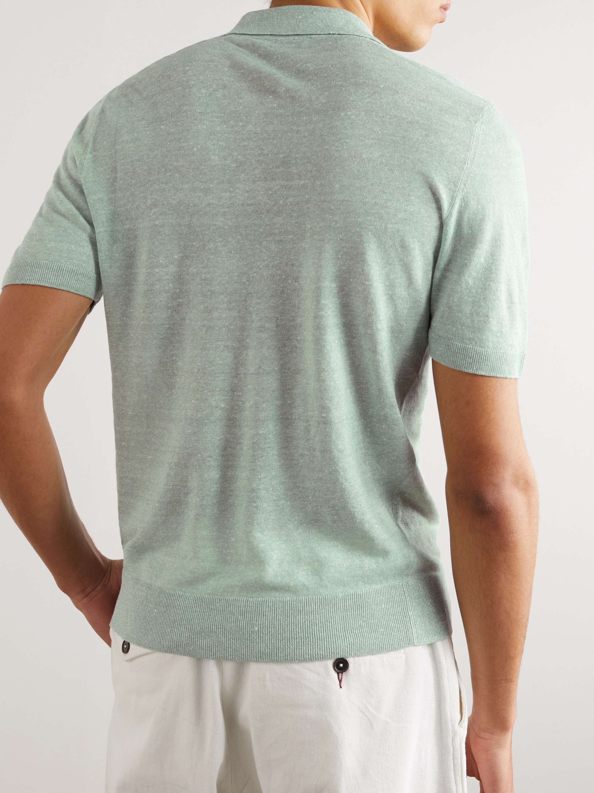 ALTEA Slim-Fit Linen and Cotton-Blend Polo Shirt