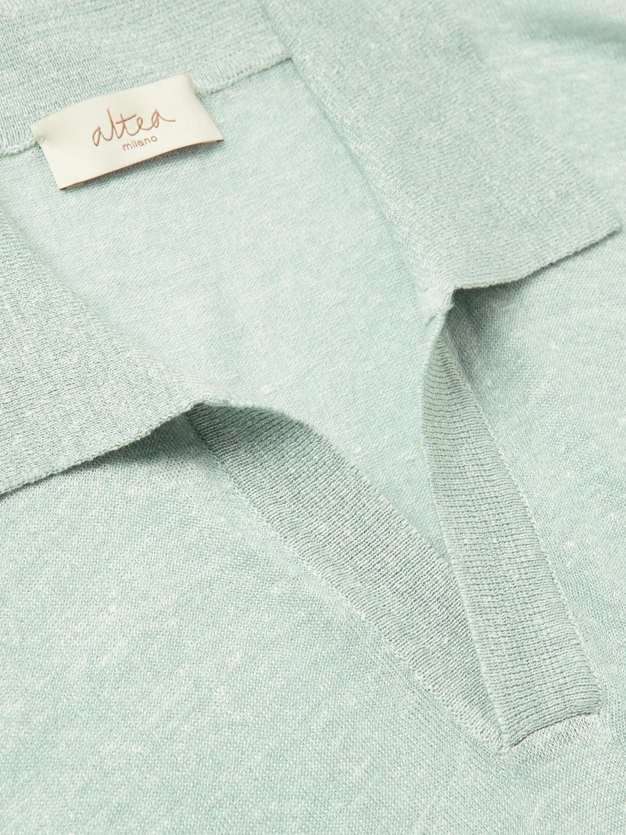 ALTEA Slim-Fit Linen and Cotton-Blend Polo Shirt