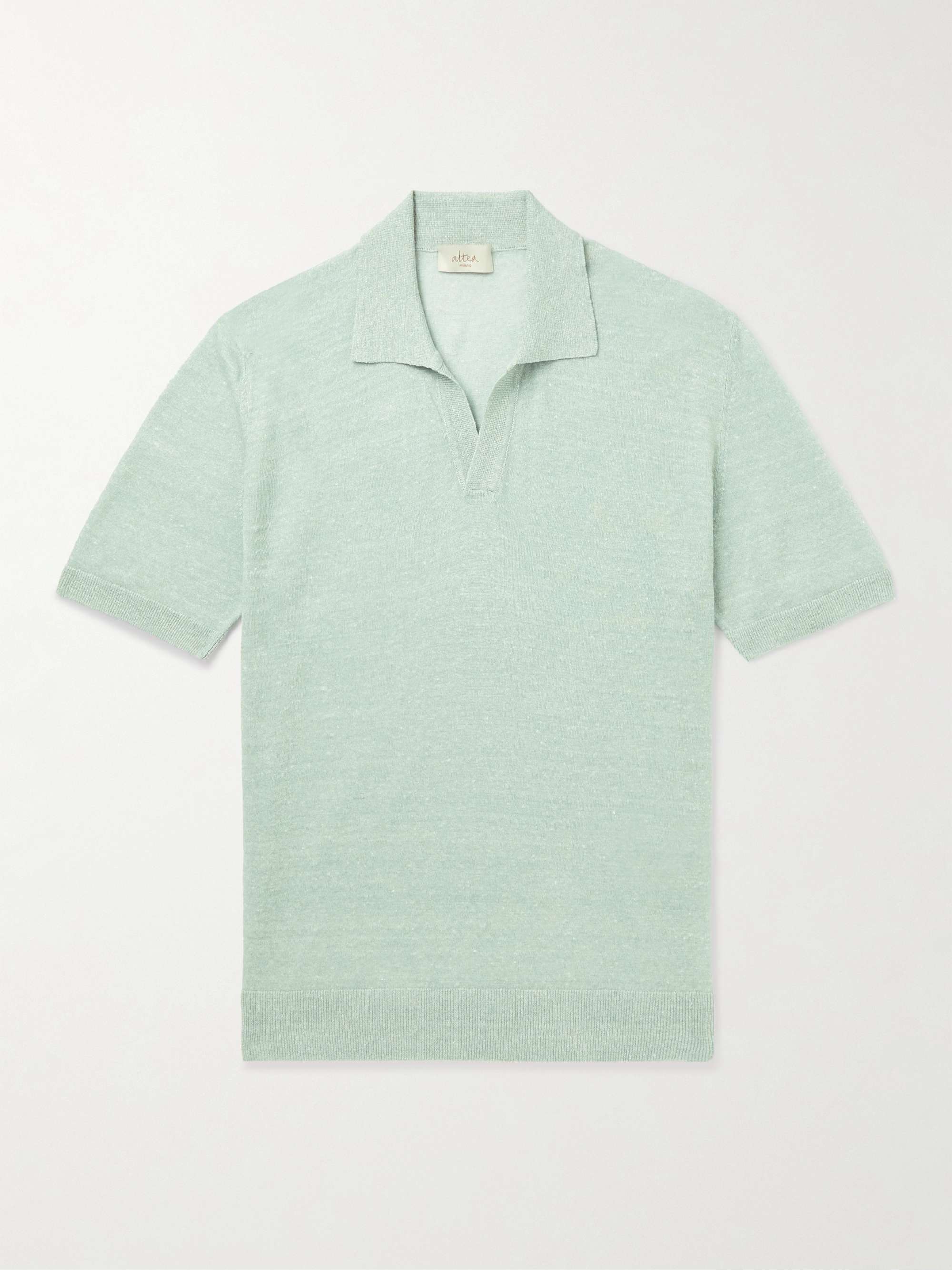 ALTEA Slim-Fit Linen and Cotton-Blend Polo Shirt