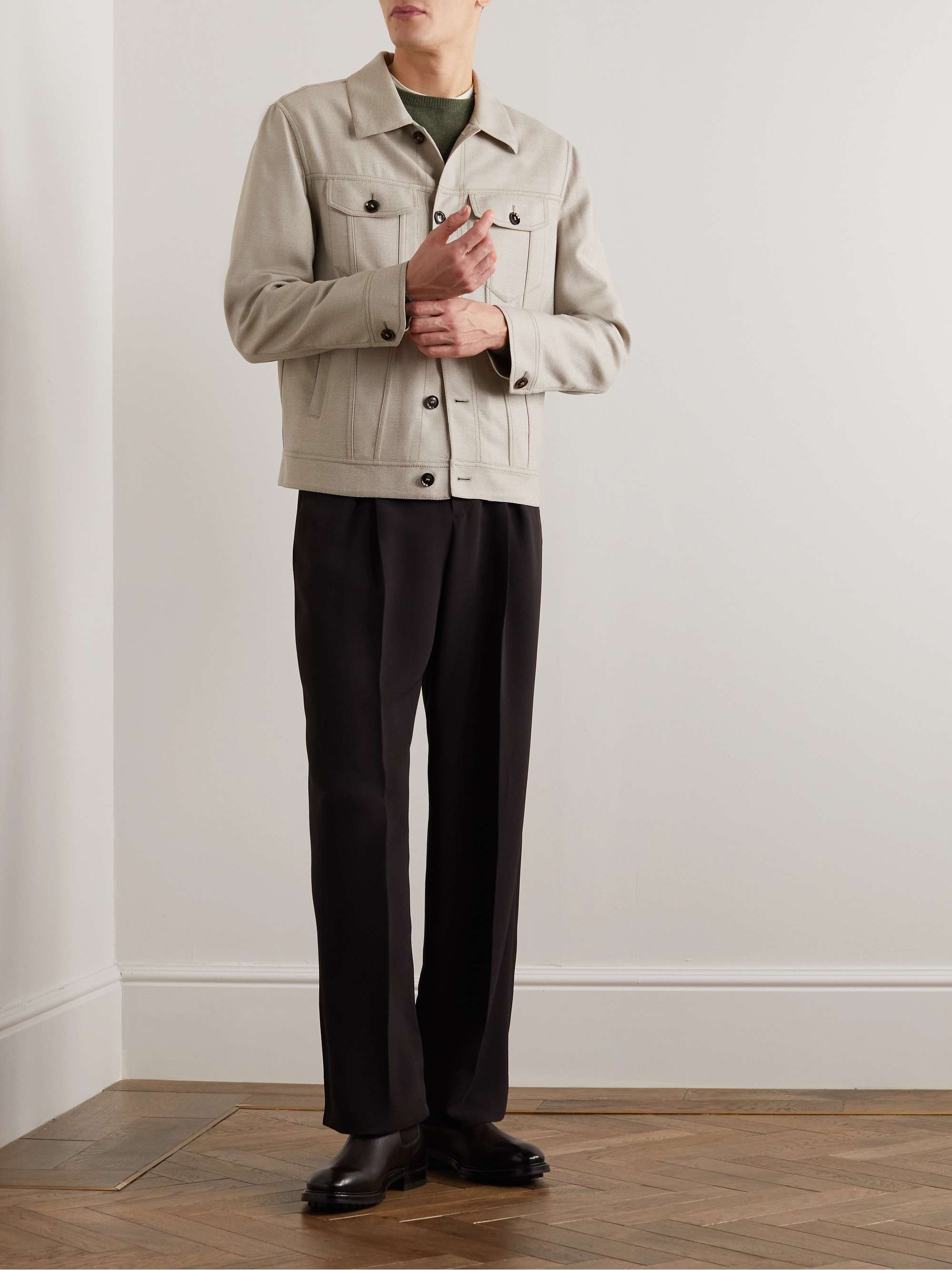 BRIONI Wool-Blend Trucker Jacket