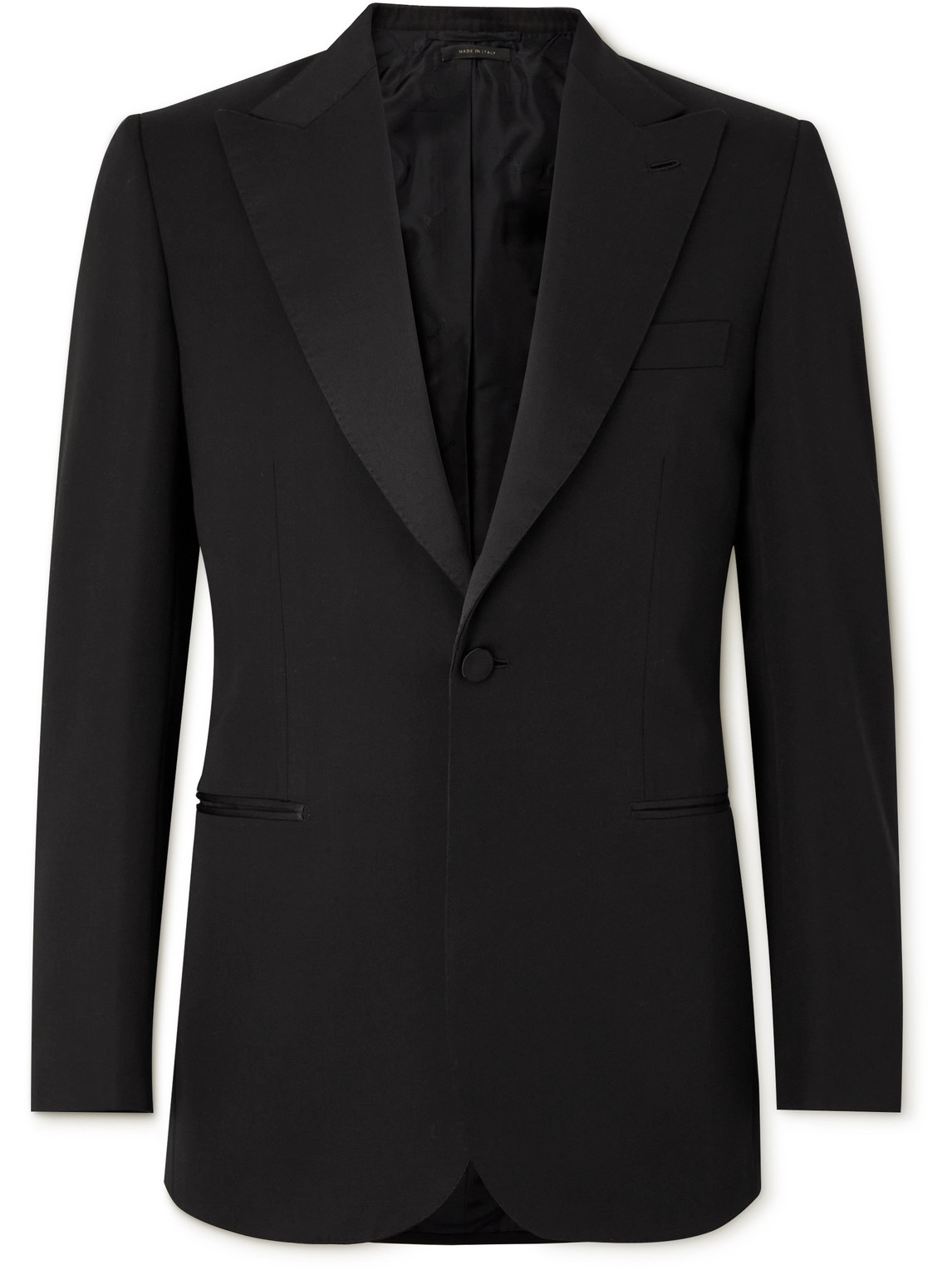 Brioni Virgilio Silk-trimmed Wool Tuxedo Jacket In Black