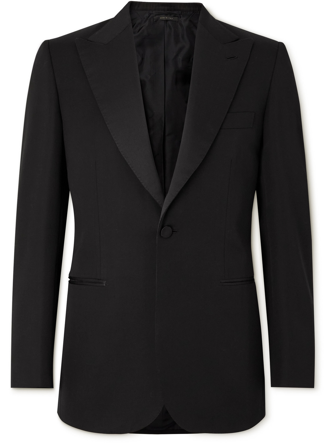 BRIONI VIRGILIO SILK-TRIMMED WOOL TUXEDO JACKET