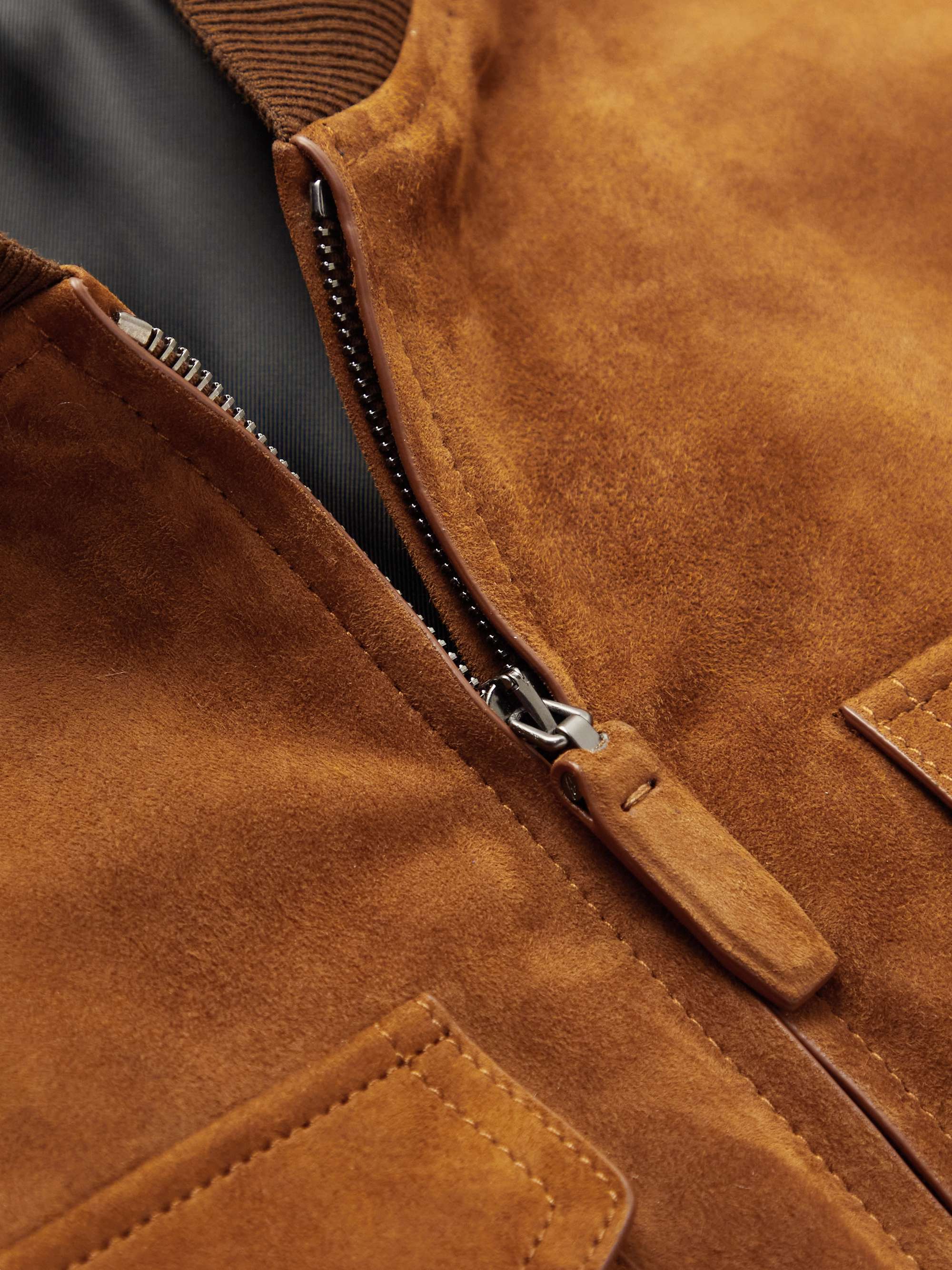 BRIONI Suede Zip-Up Jacket