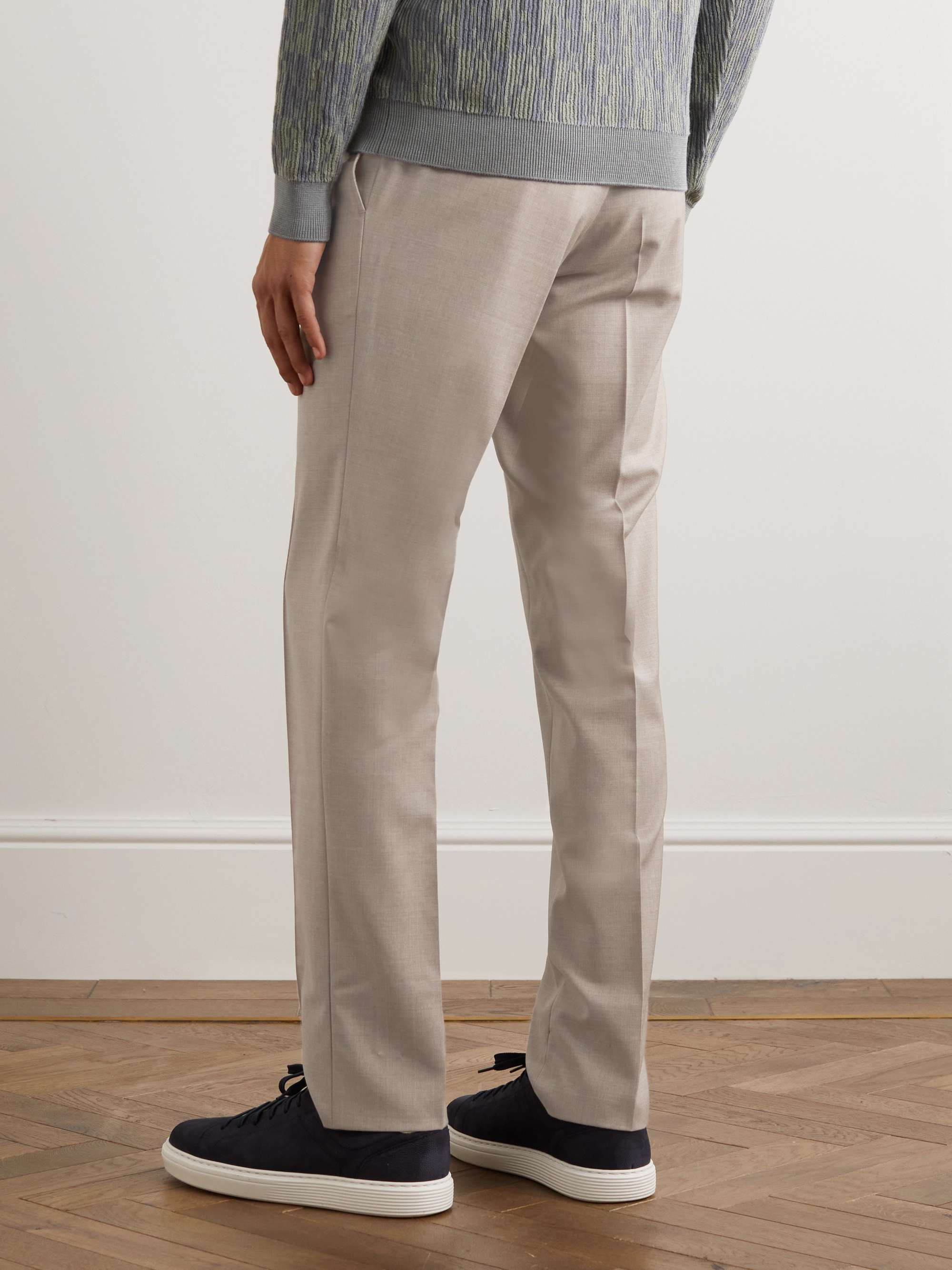 BRIONI Sidney Straight-Leg Wool Drawstring Trousers