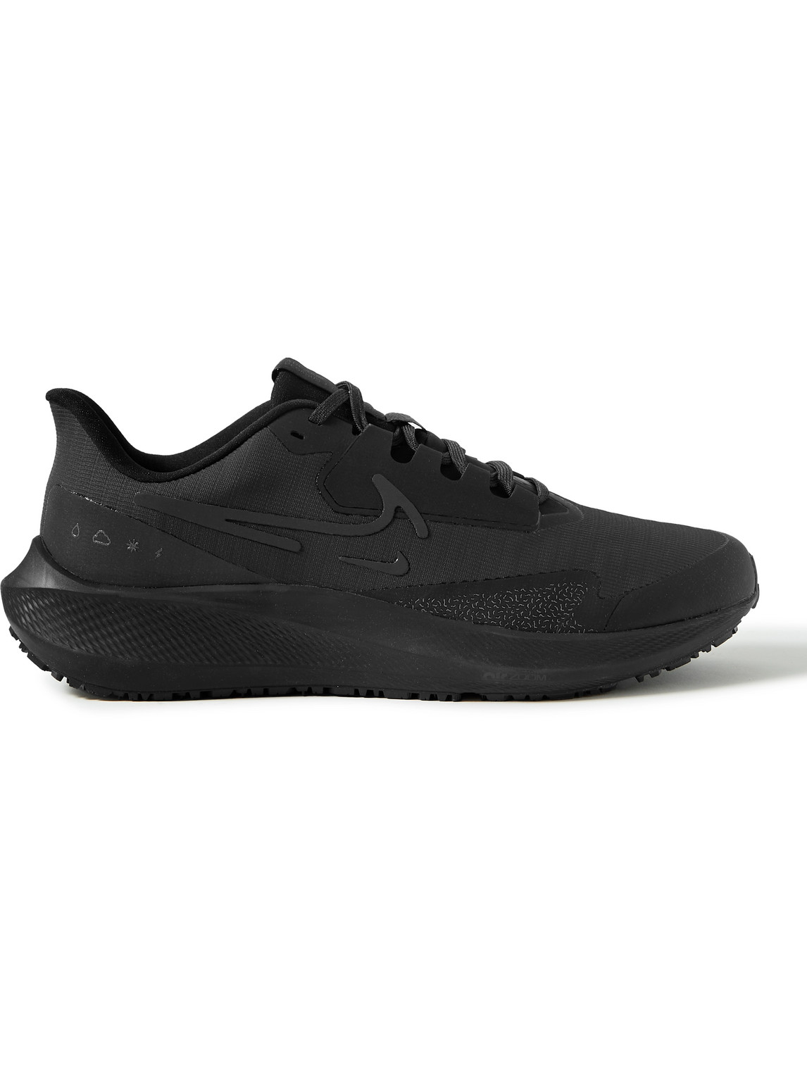 Nike Air Zoom Pegasus 39 Shield Coated-mesh Running Sneakers In Black