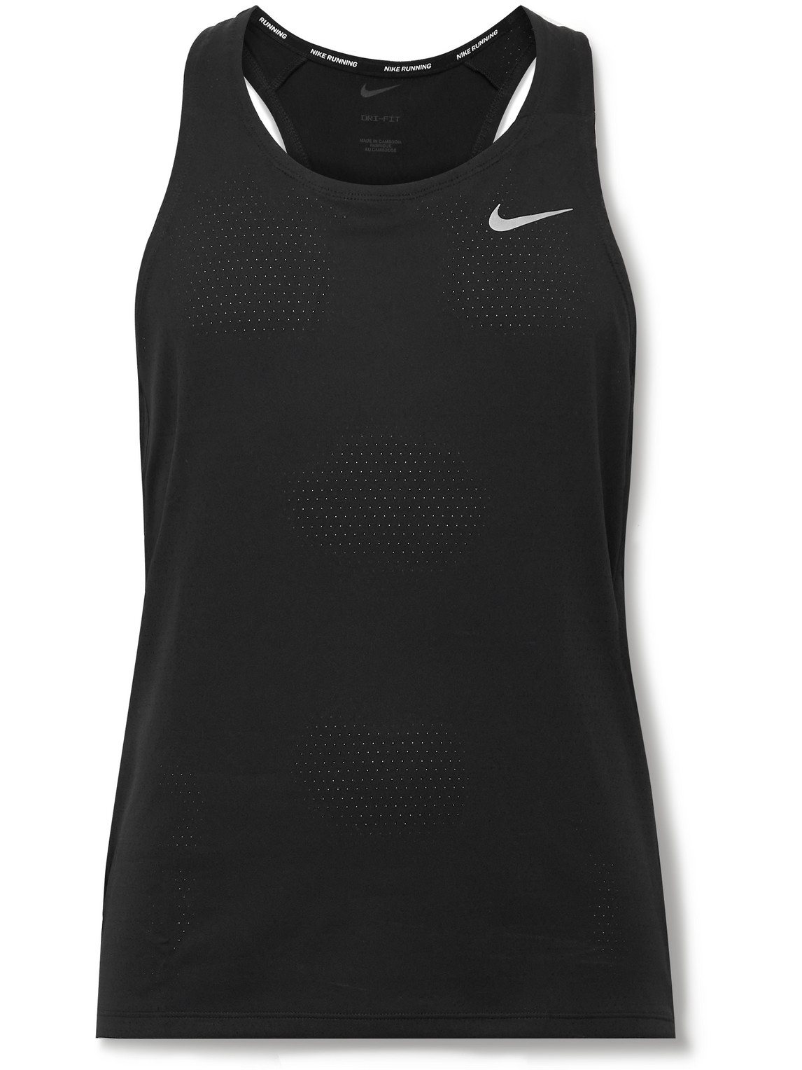 Nike Fast Slim-fit Dri-fit Mesh Tank Top In Black
