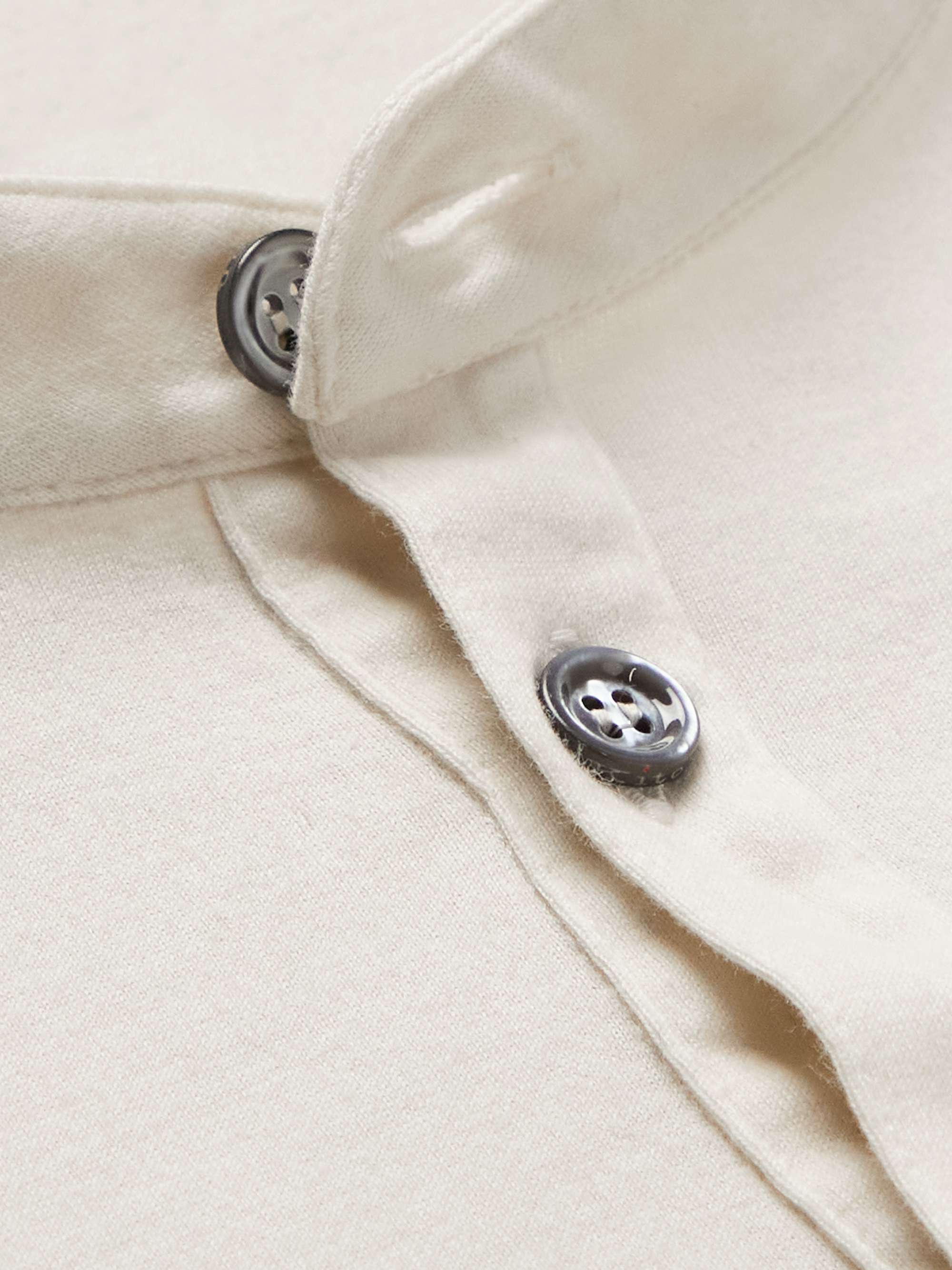 KITON Cotton and Cashmere-Blend Jersey Henley T-Shirt