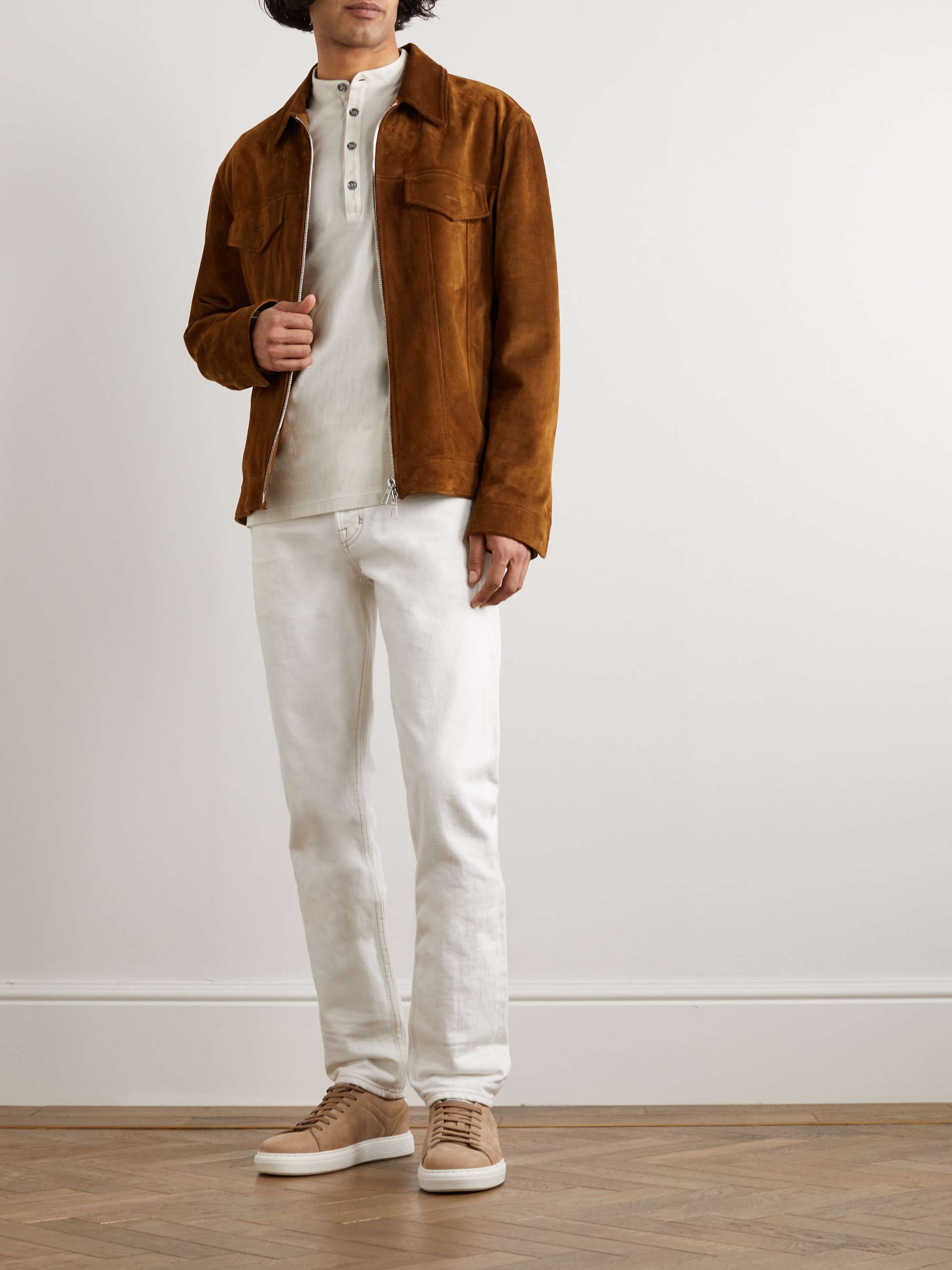 KITON Cotton and Cashmere-Blend Jersey Henley T-Shirt
