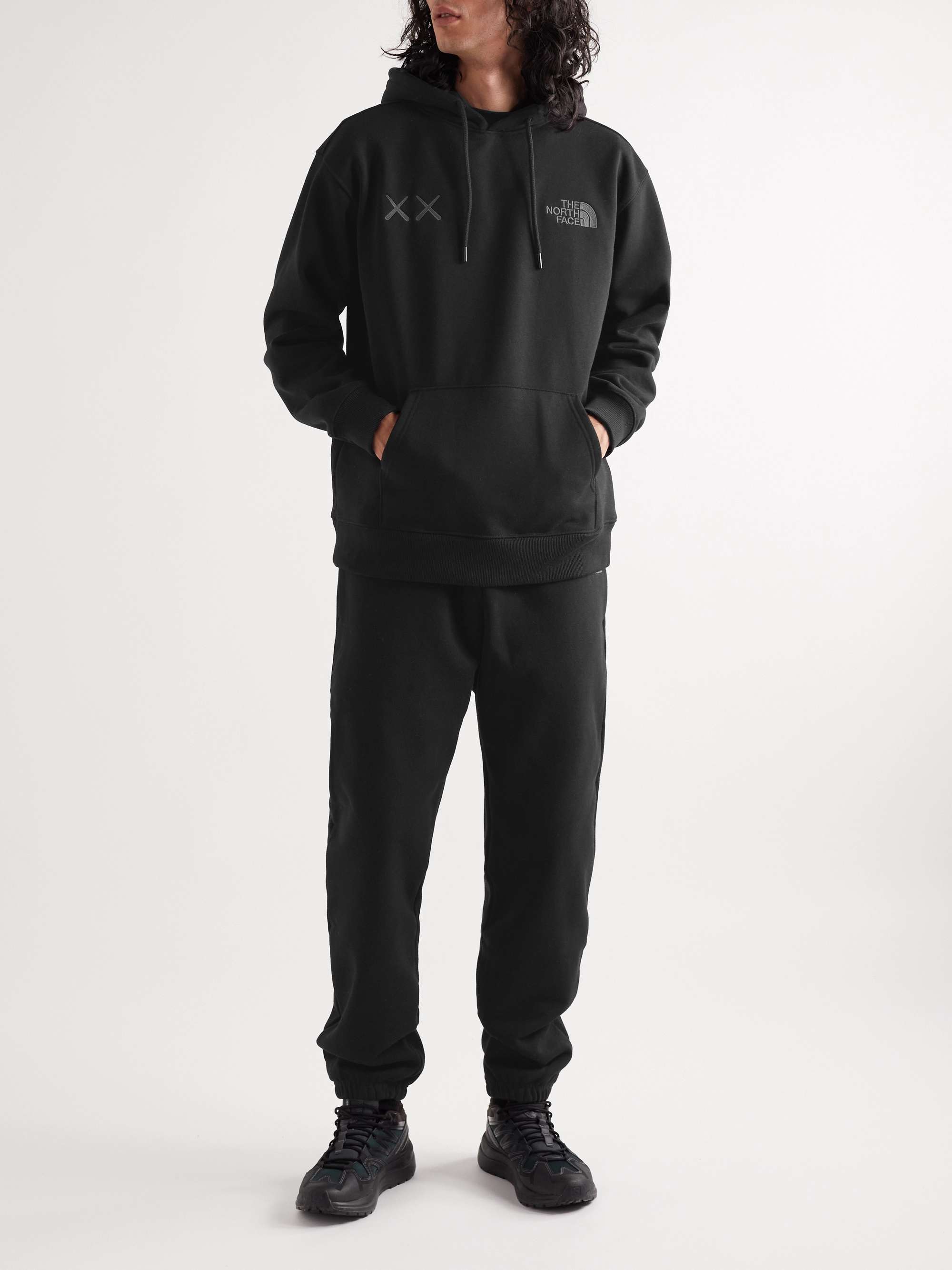 THE NORTH FACE + XX KAWS Tapered Logo-Embroidered Cotton-Jersey Sweatpants