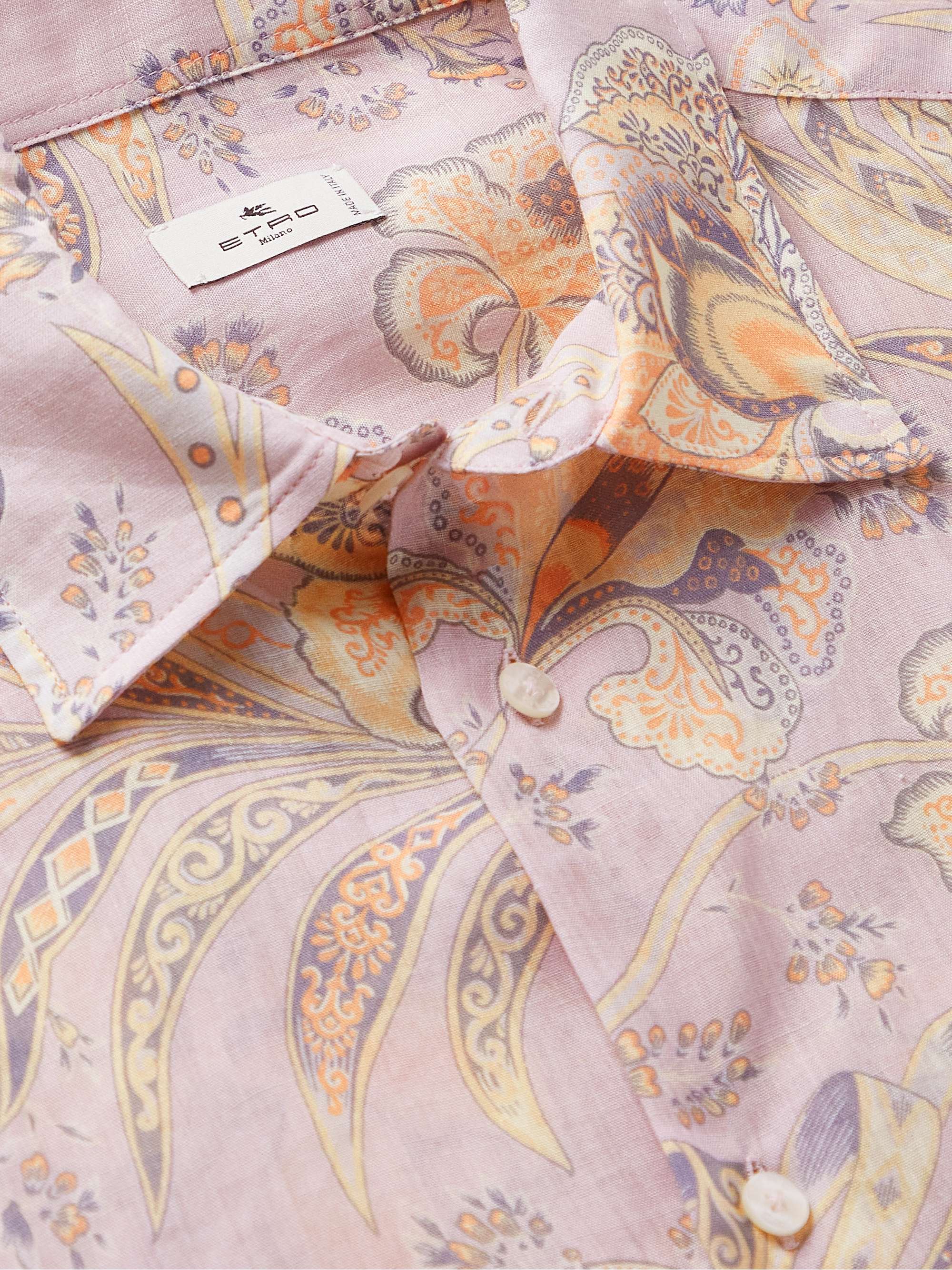 ETRO Paisely-Print Ramie Shirt