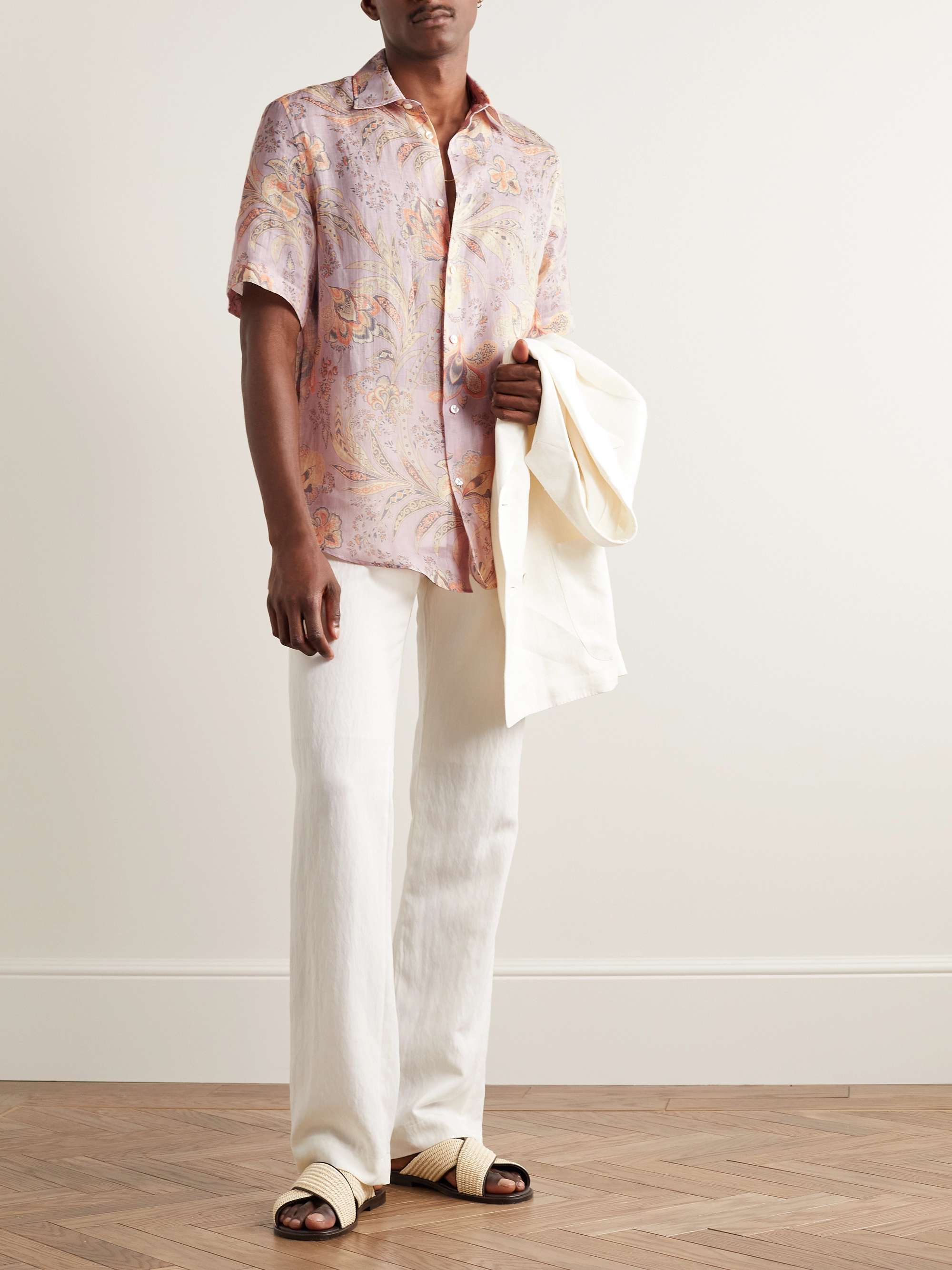 ETRO Paisely-Print Ramie Shirt
