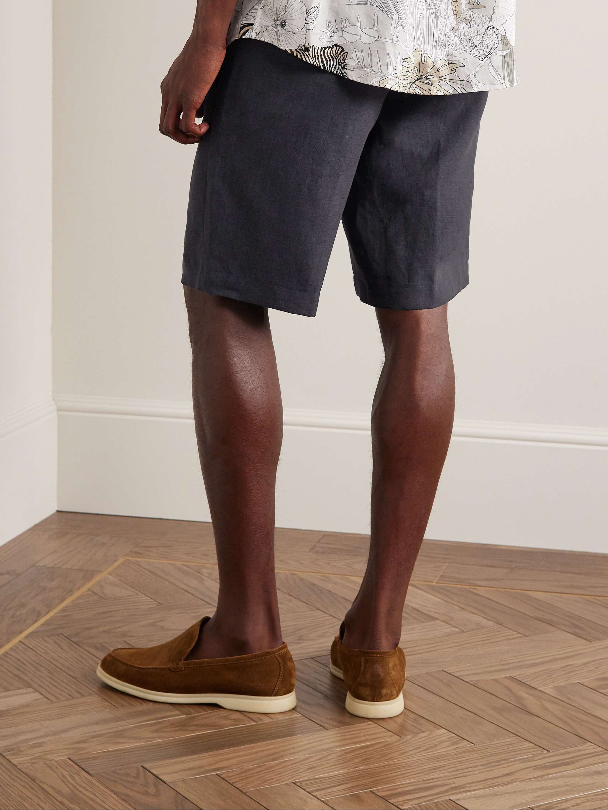 ETRO Straight-Leg Linen Bermuda Shorts