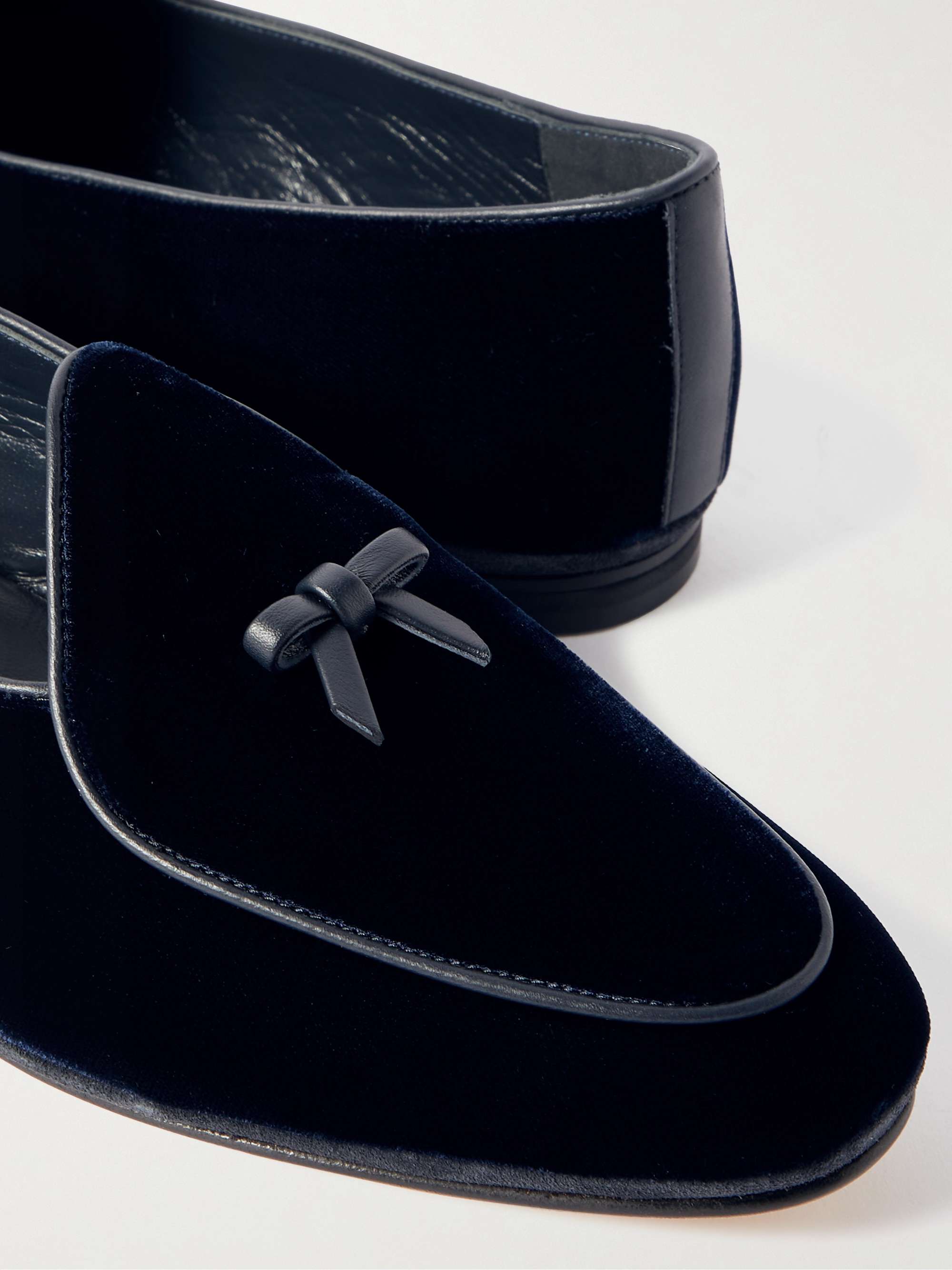 RUBINACCI Marphy Embellished Leather-Trimmed Velvet Loafers for Men ...