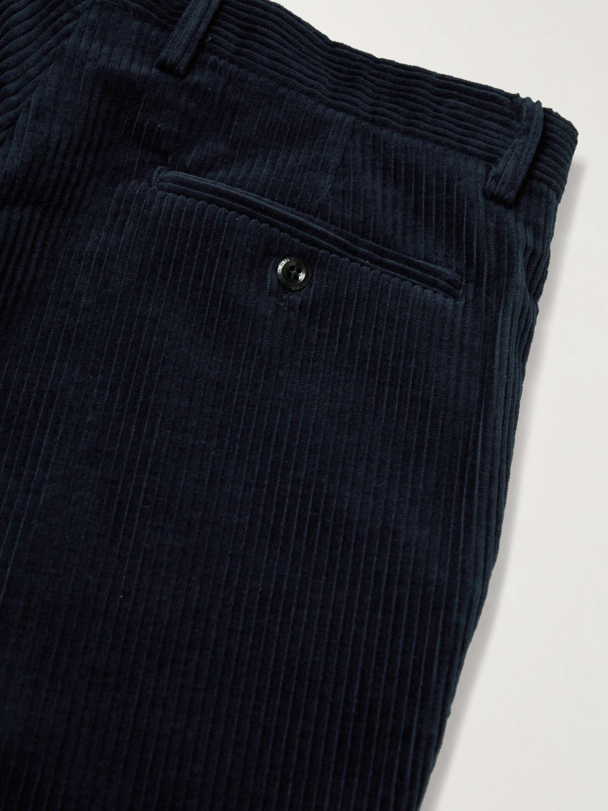 RUBINACCI Modluca Straight-Leg Pleated Cotton-Corduroy Trousers