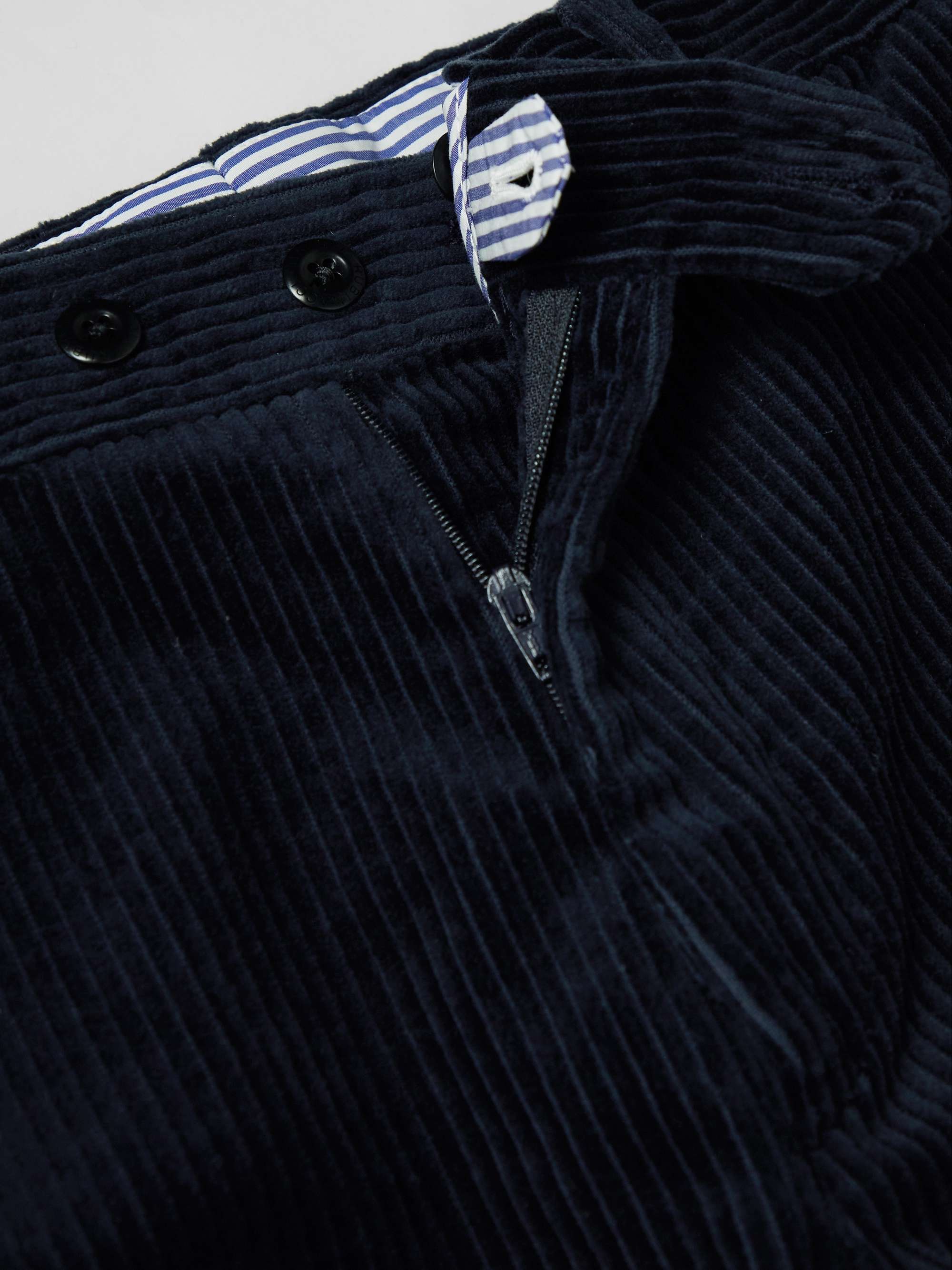 RUBINACCI Modluca Straight-Leg Pleated Cotton-Corduroy Trousers