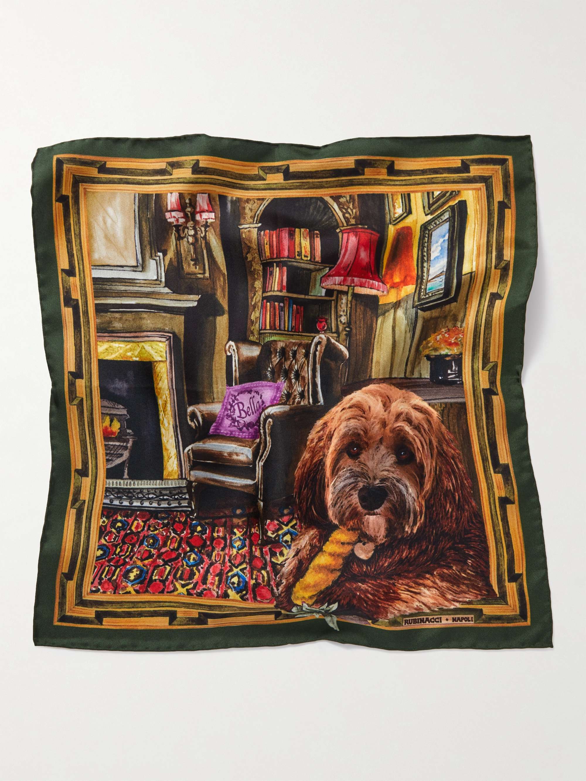 RUBINACCI Printed Silk-Twill Pocket Square