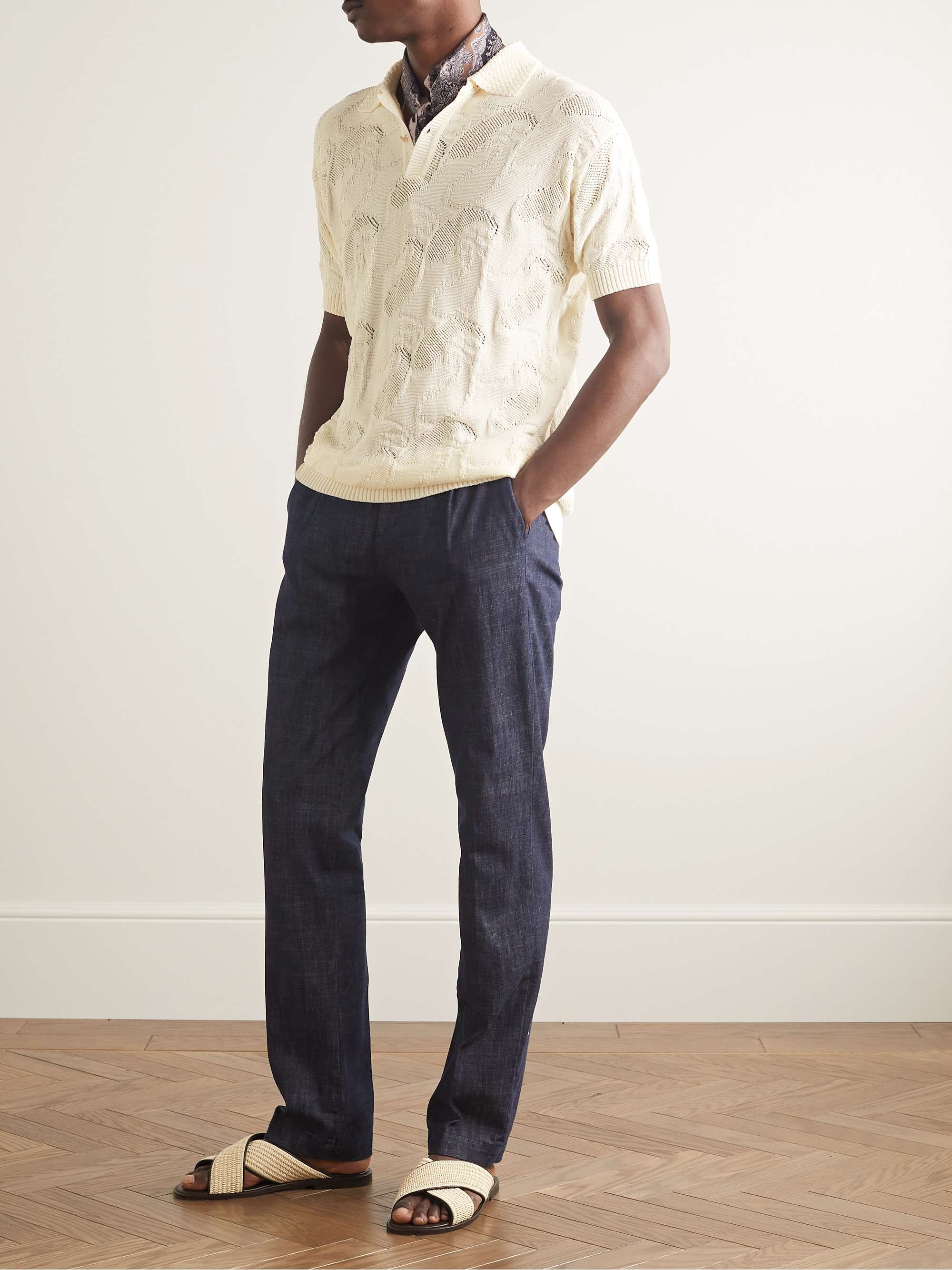 ETRO Cotton-Jacquard Polo Shirt for Men | MR PORTER