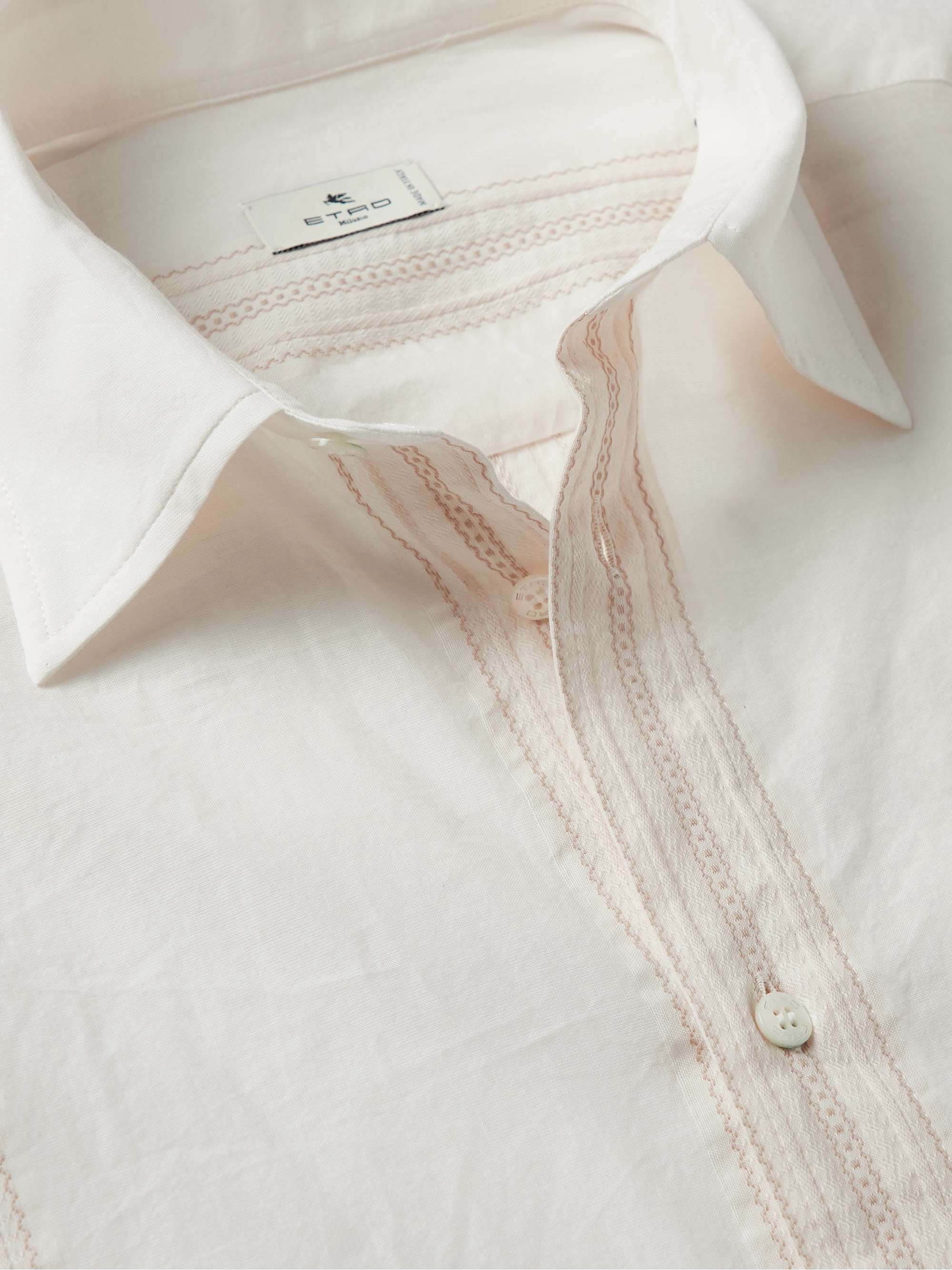 ETRO Embroidered Striped Cotton Shirt