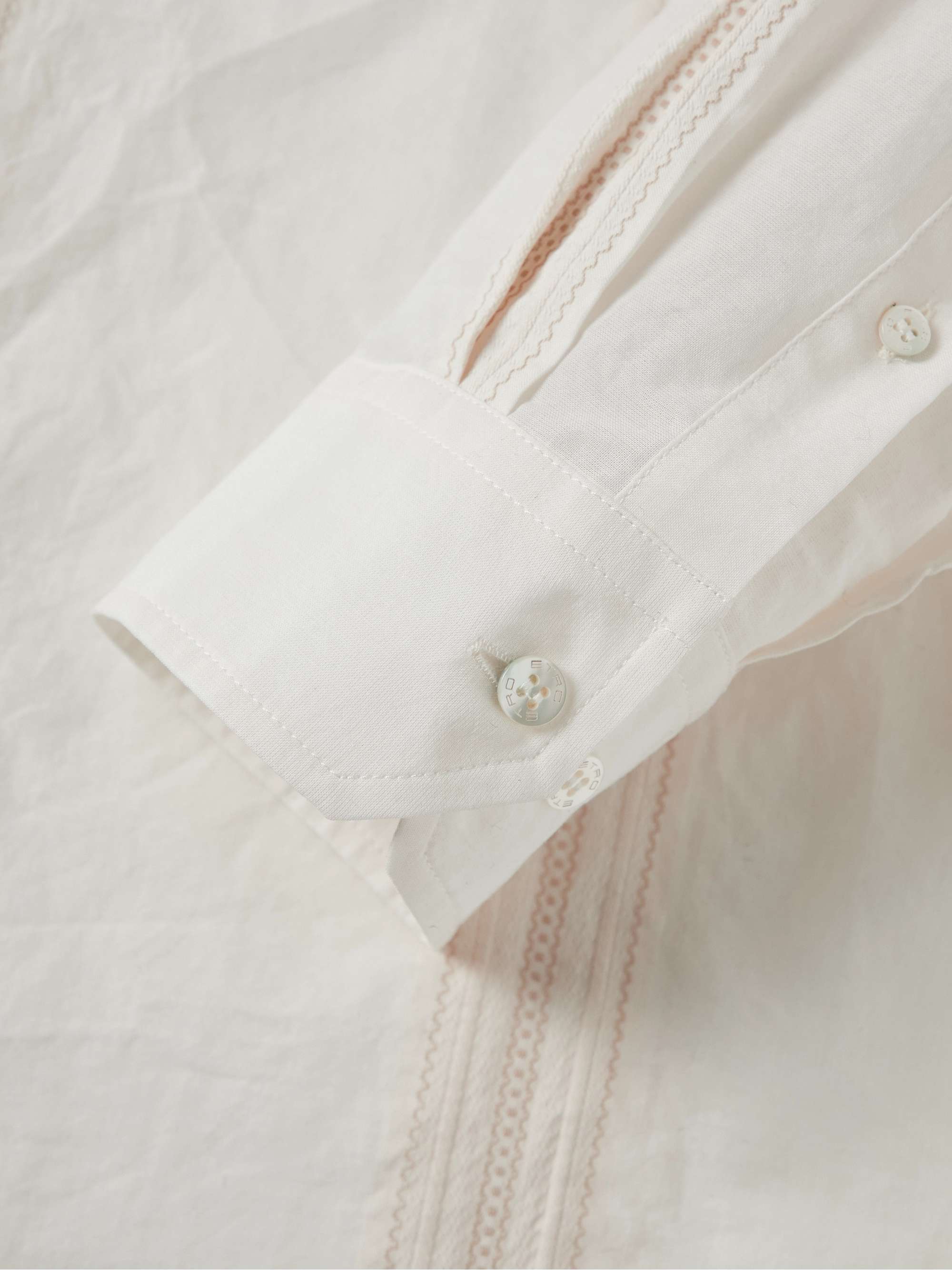 ETRO Embroidered Striped Cotton Shirt