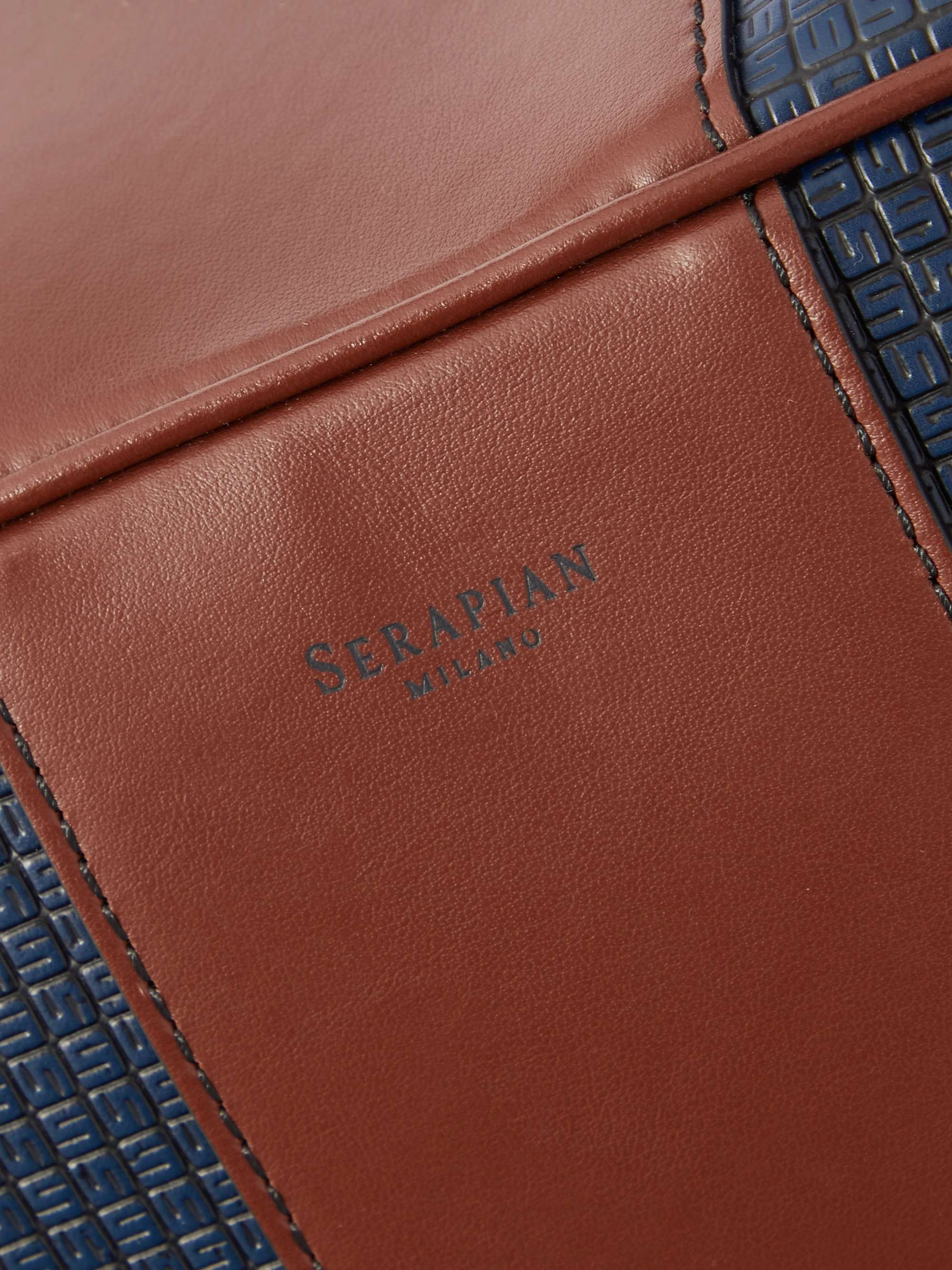 SERAPIAN Leather-Trimmed Coated-Canvas Weekend Bag