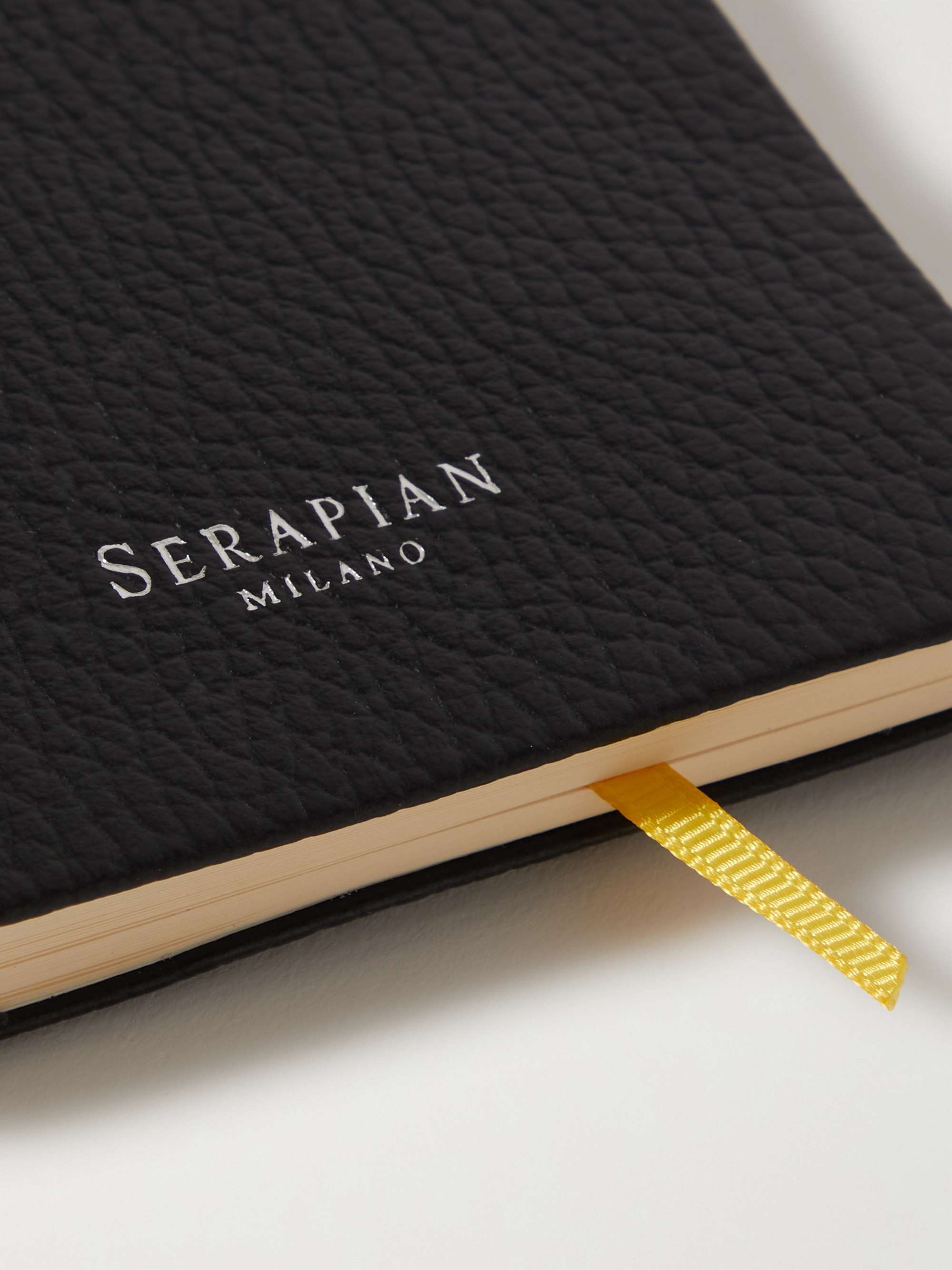 SERAPIAN Small Logo-Print Full-Grain Leather Notebook