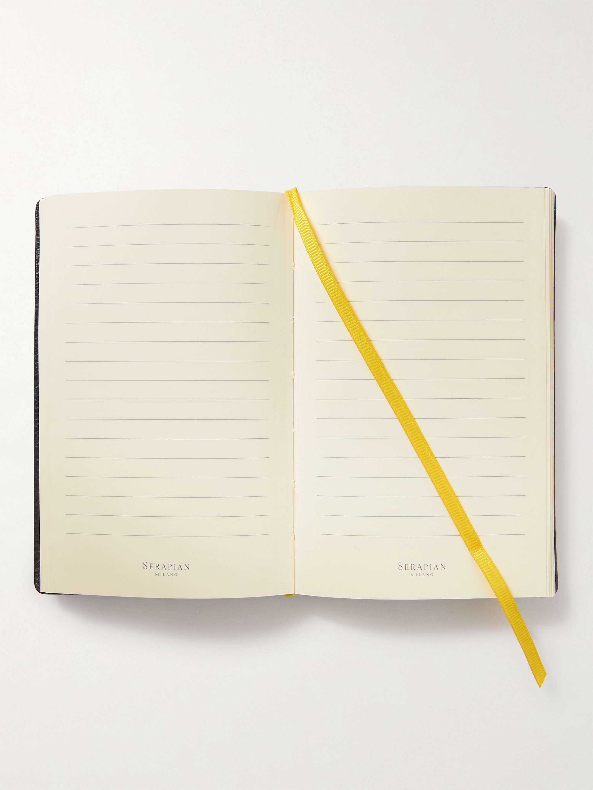 SERAPIAN Small Logo-Print Full-Grain Leather Notebook