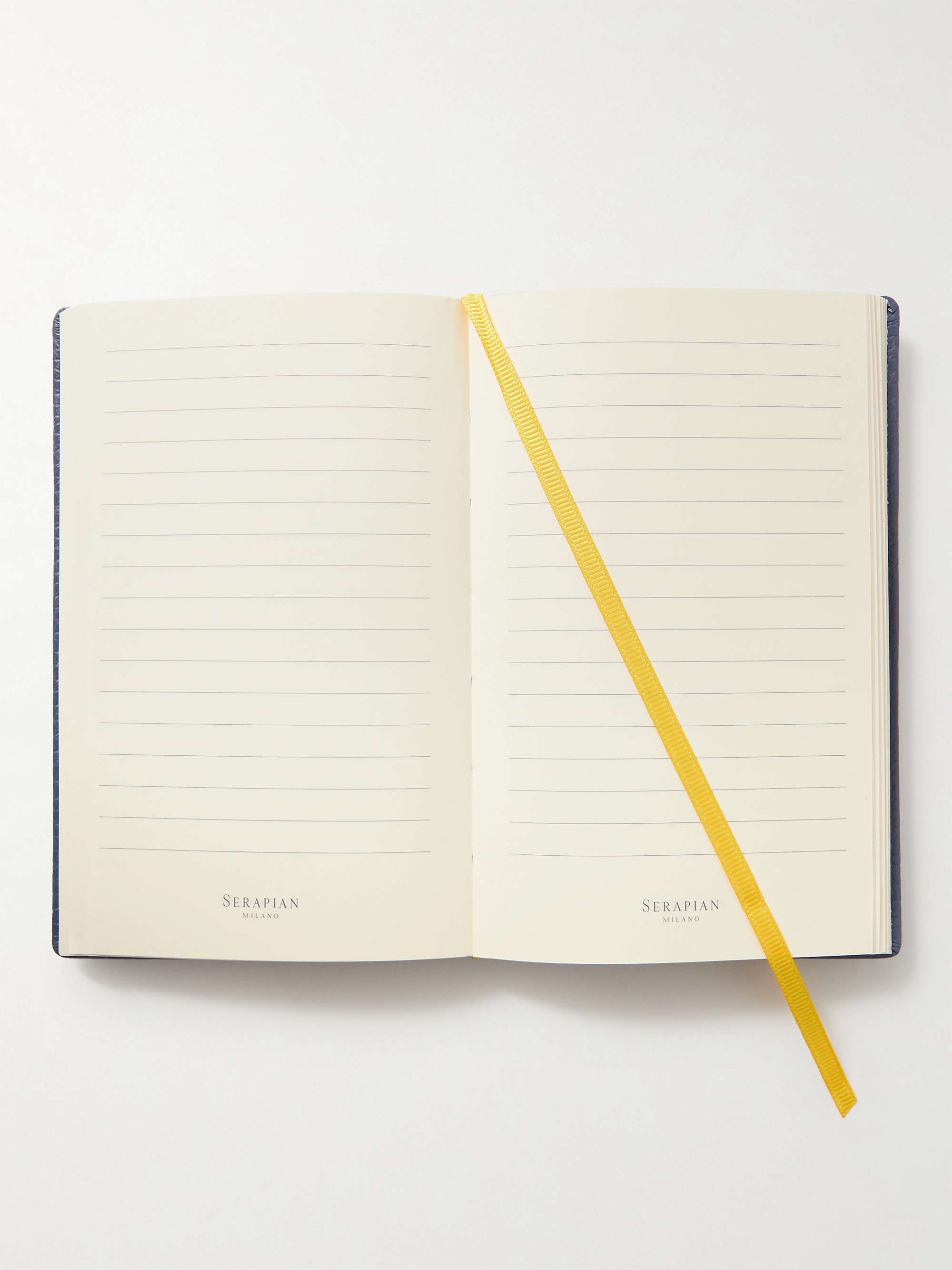 SERAPIAN Small Logo-Print Full-Grain Leather Notebook