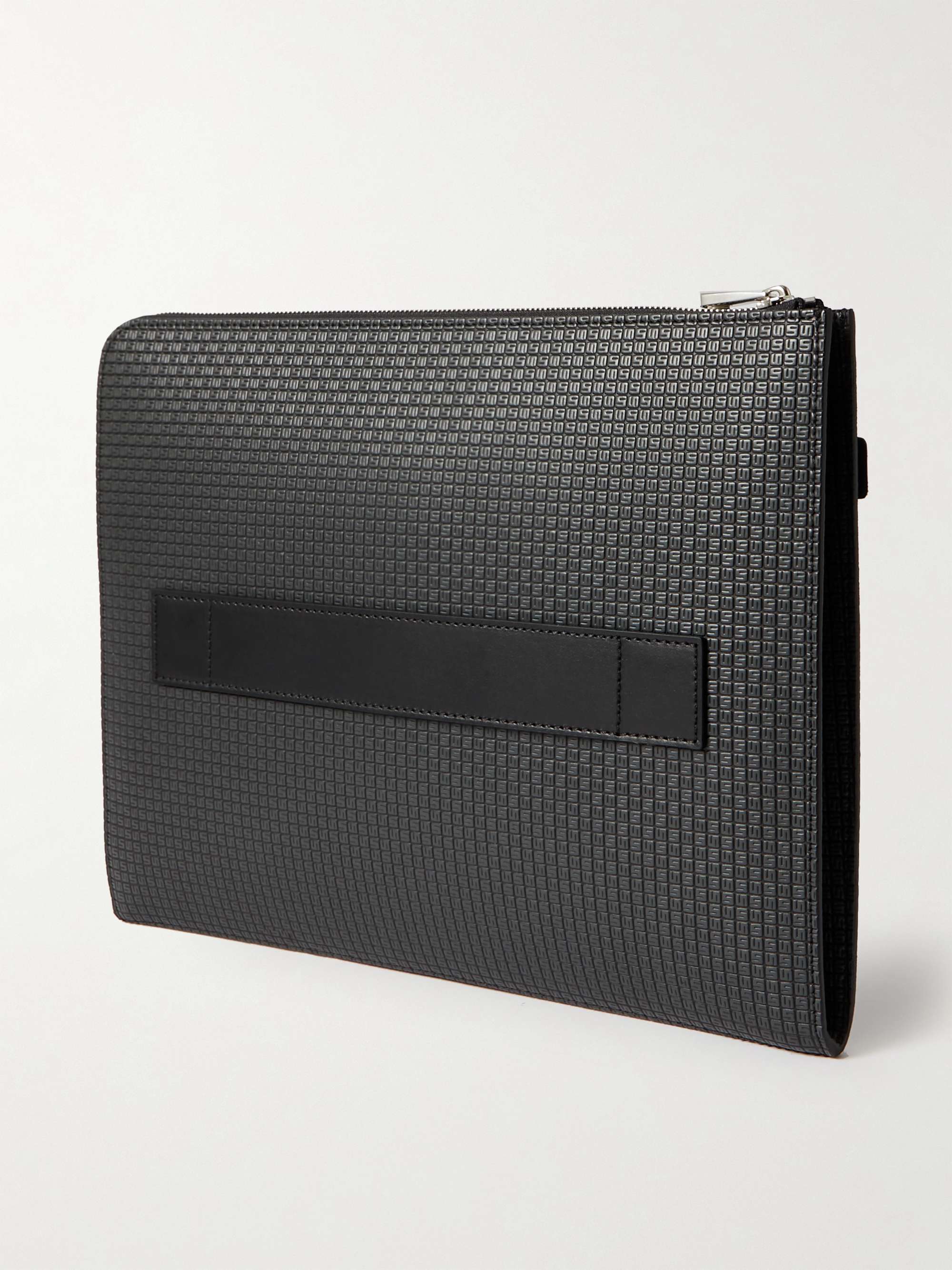 SERAPIAN Stepan Leather-Trimmed Coated-Canvas Pouch