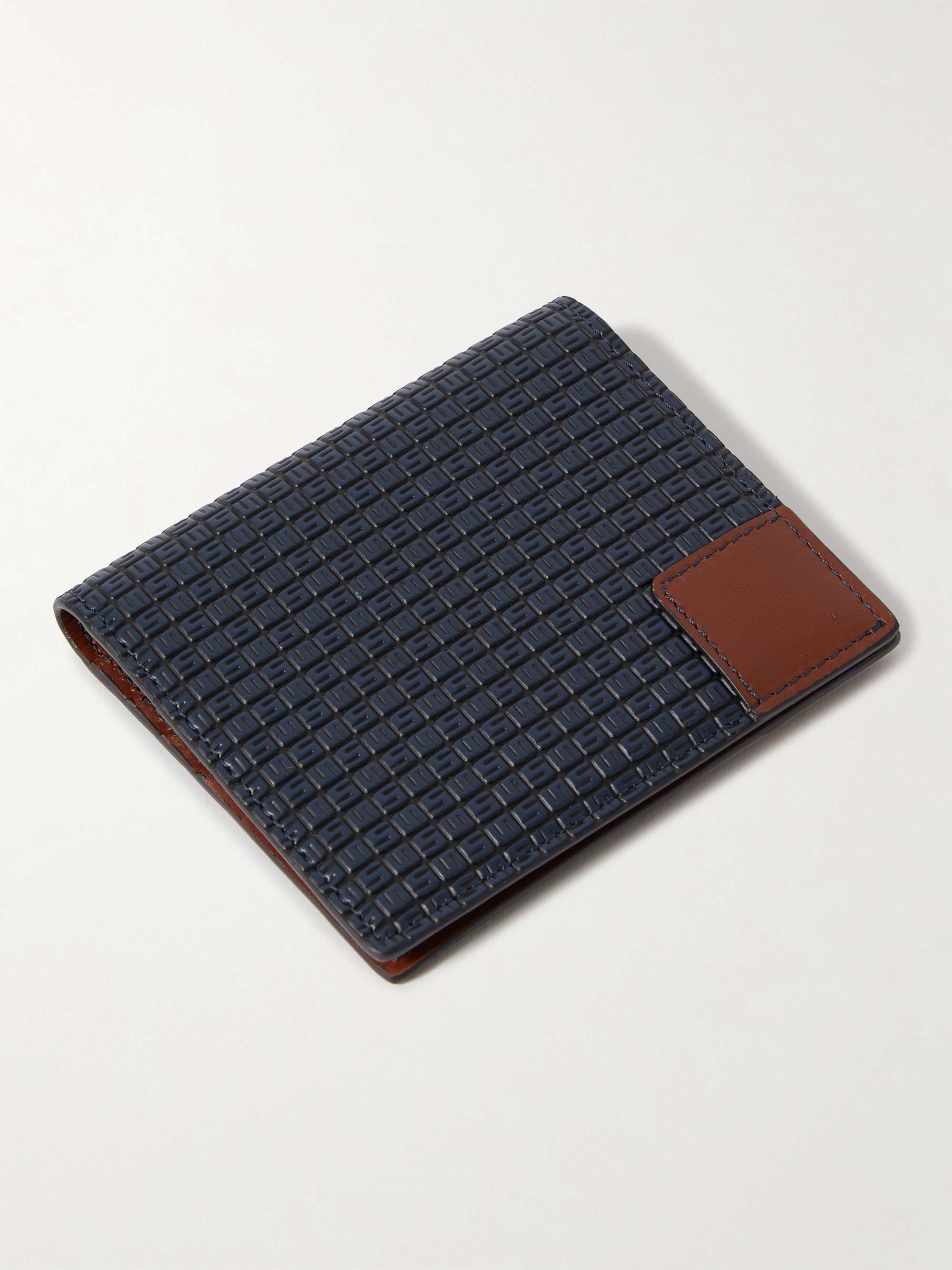 SERAPIAN Logo-Embossed Coated-Canvas and Leather Cardholder
