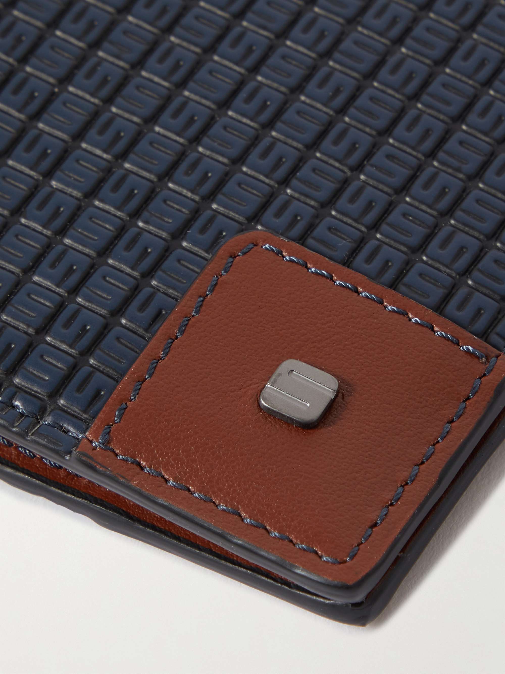 SERAPIAN Logo-Embossed Coated-Canvas and Leather Cardholder