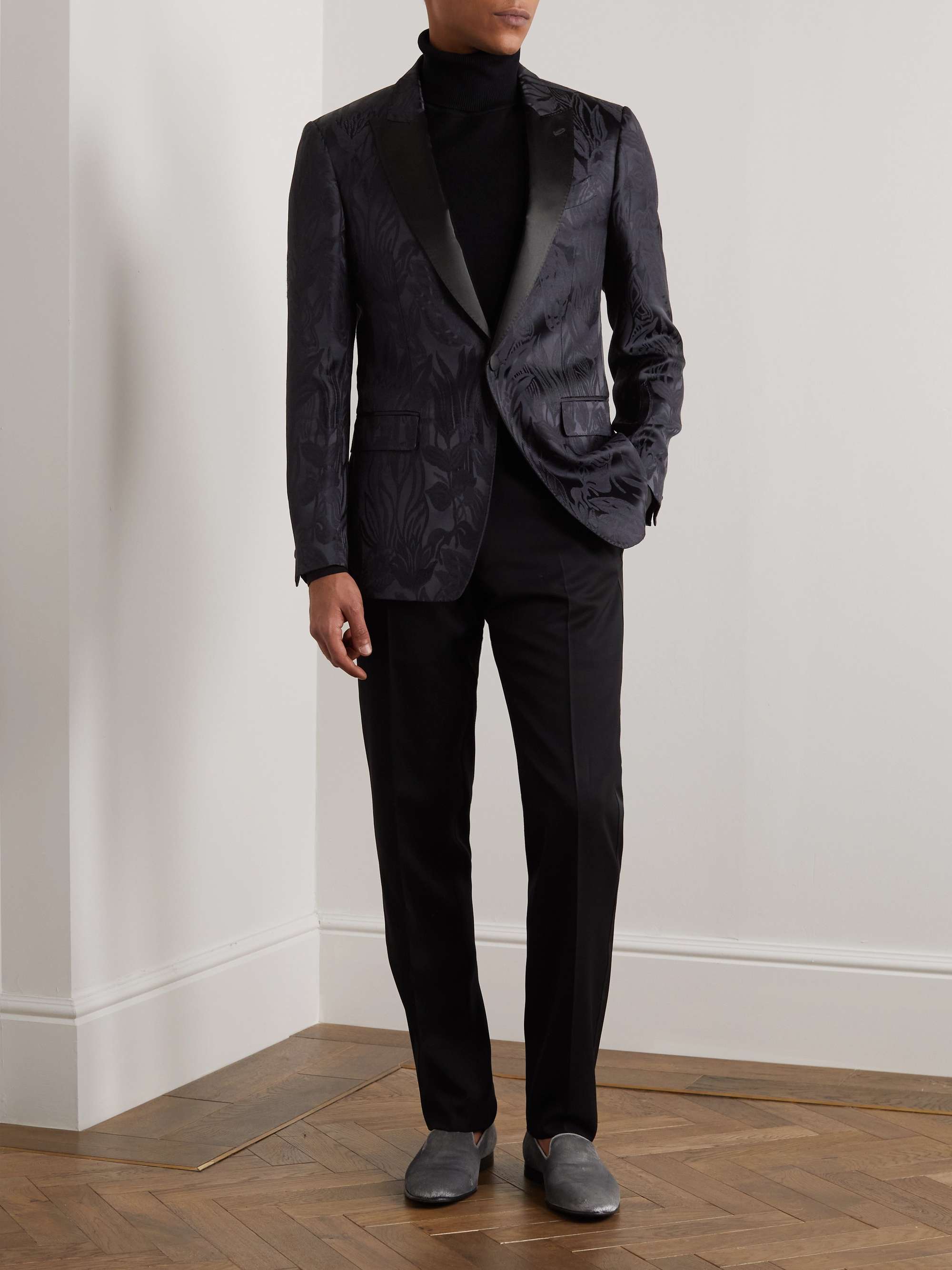 ETRO Satin-Trimmed Jacquard Tuxedo Jacket